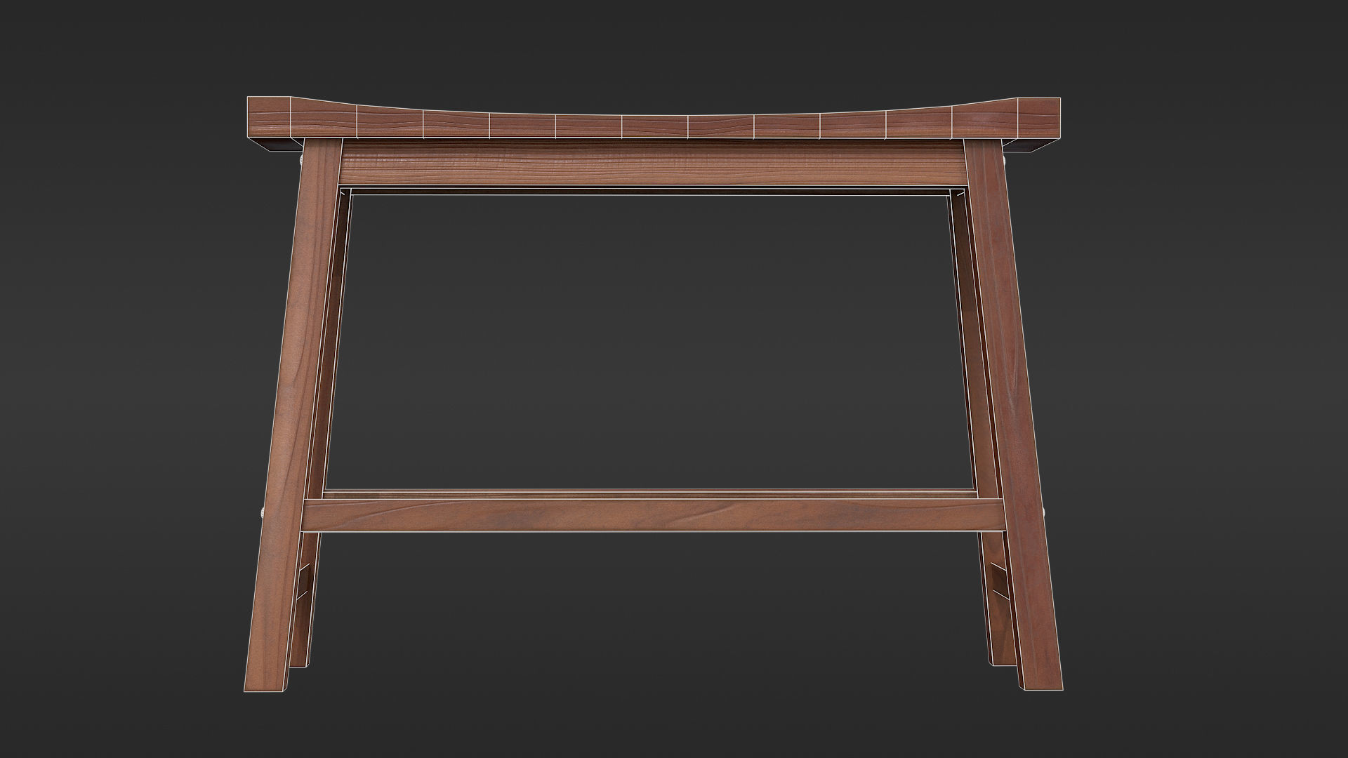 Wooden Bench Free low-poly 3D model_6