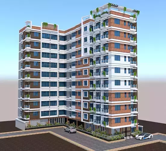 Modern Residential  Apartment Building 3D Models  3D model