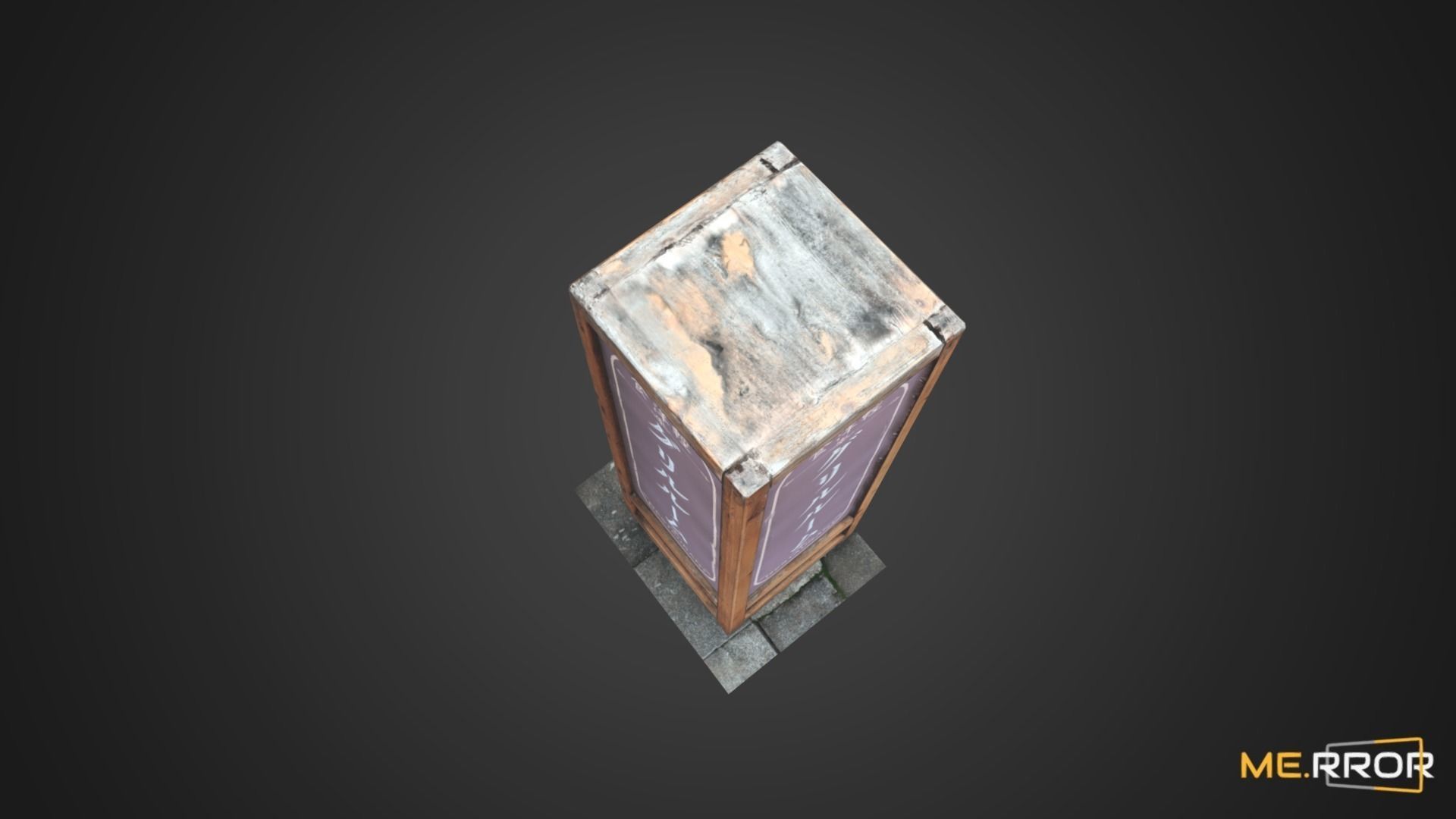 Game Ready Japanese Standing Sign Low-poly 3D model_4