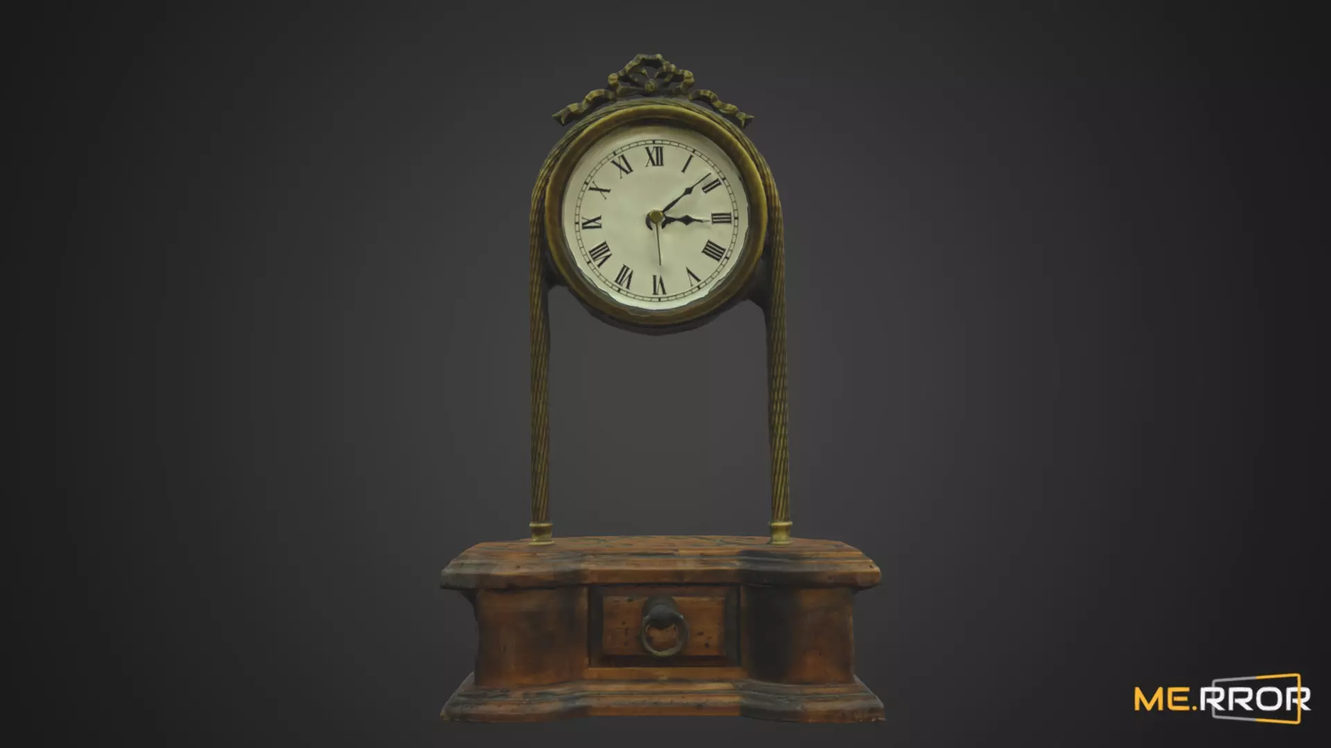 Old Wooden Table Clock 3D model