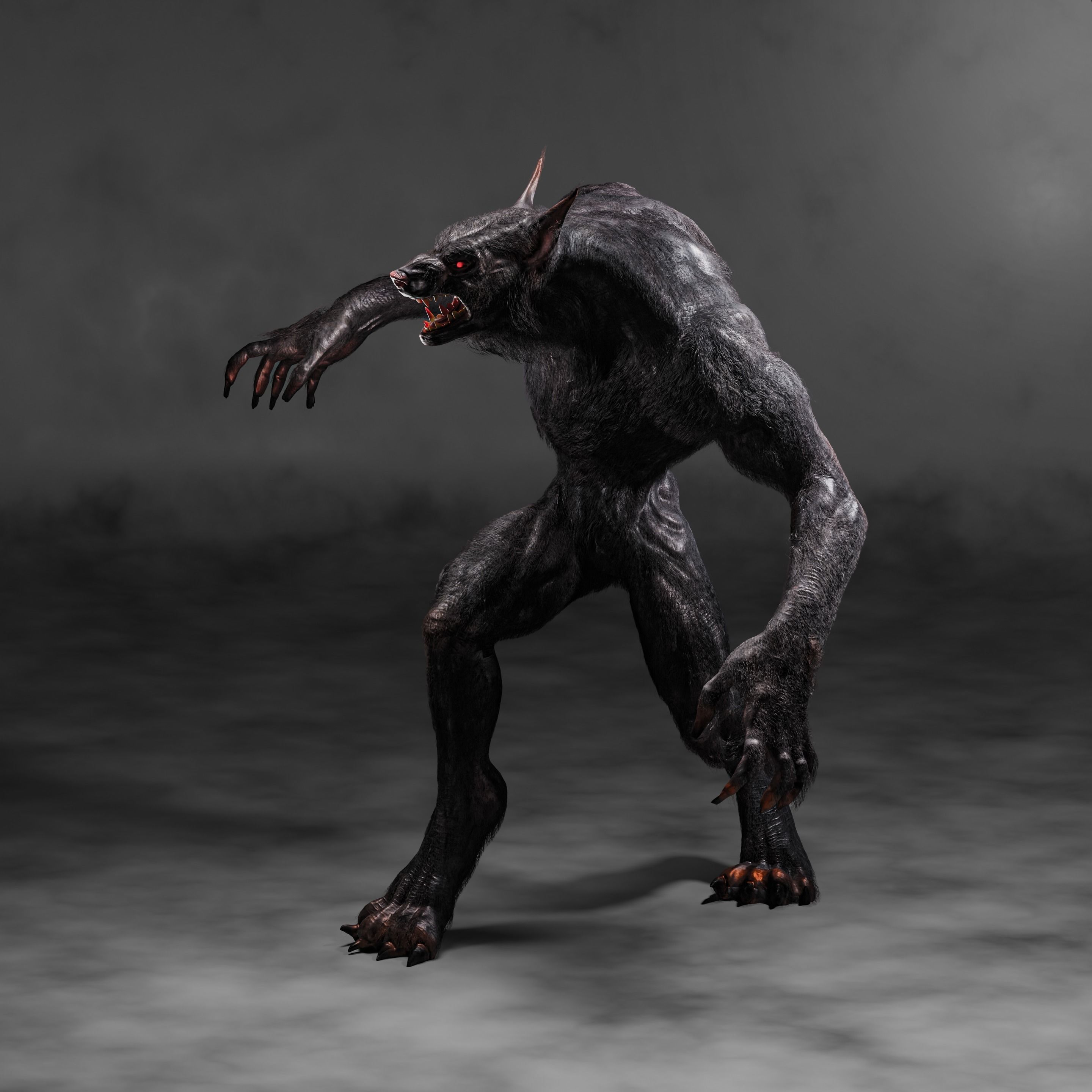 3D model Werewolf demon with claws VR / AR / low-poly | CGTrader, image size:2880x2880
