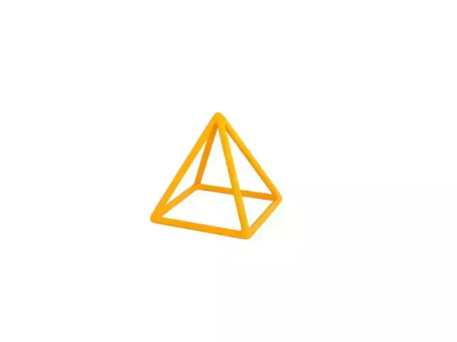Cartoon Wire Pyramid 3D model