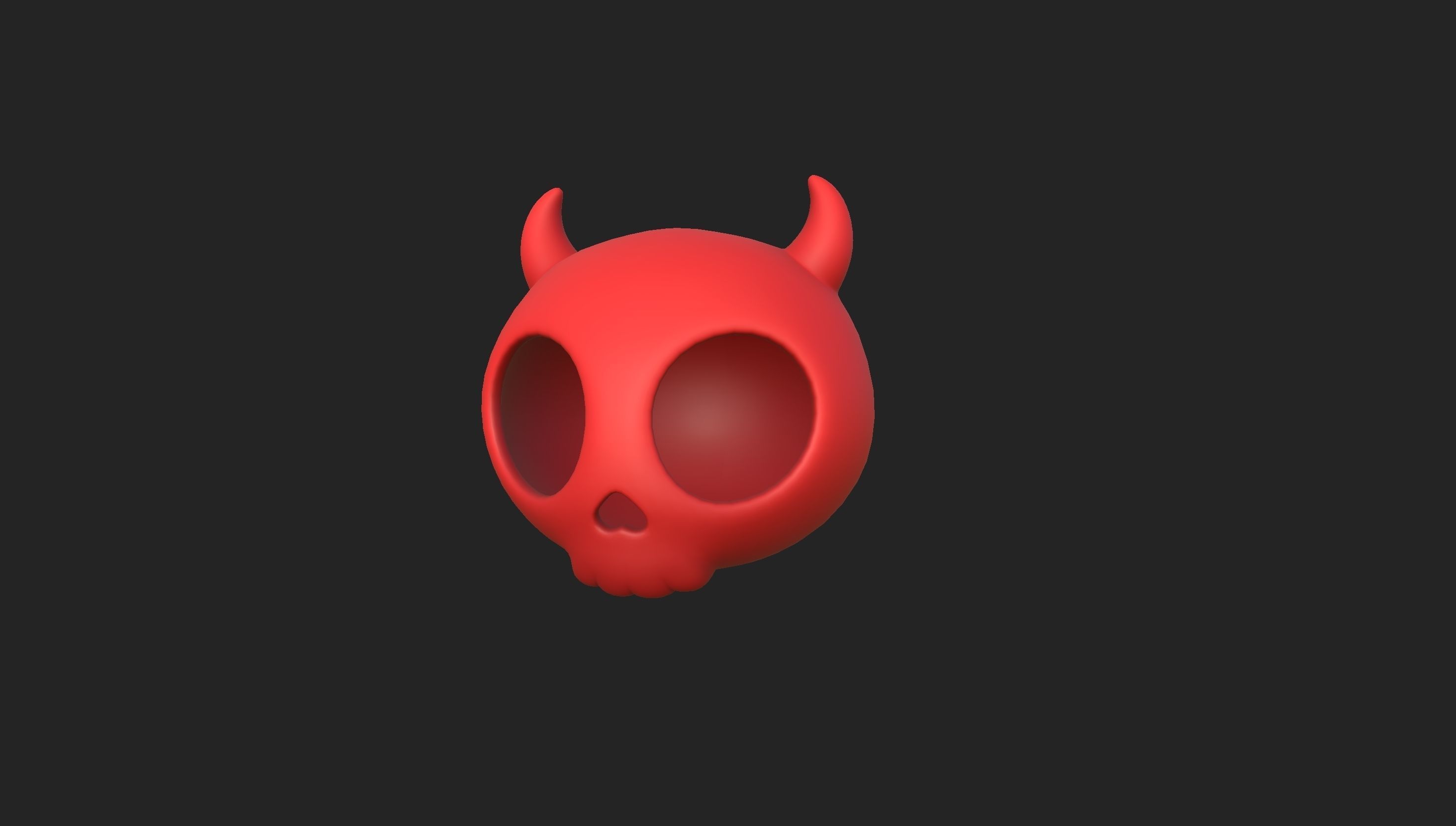Cartoon Devil Skull 3D model_10