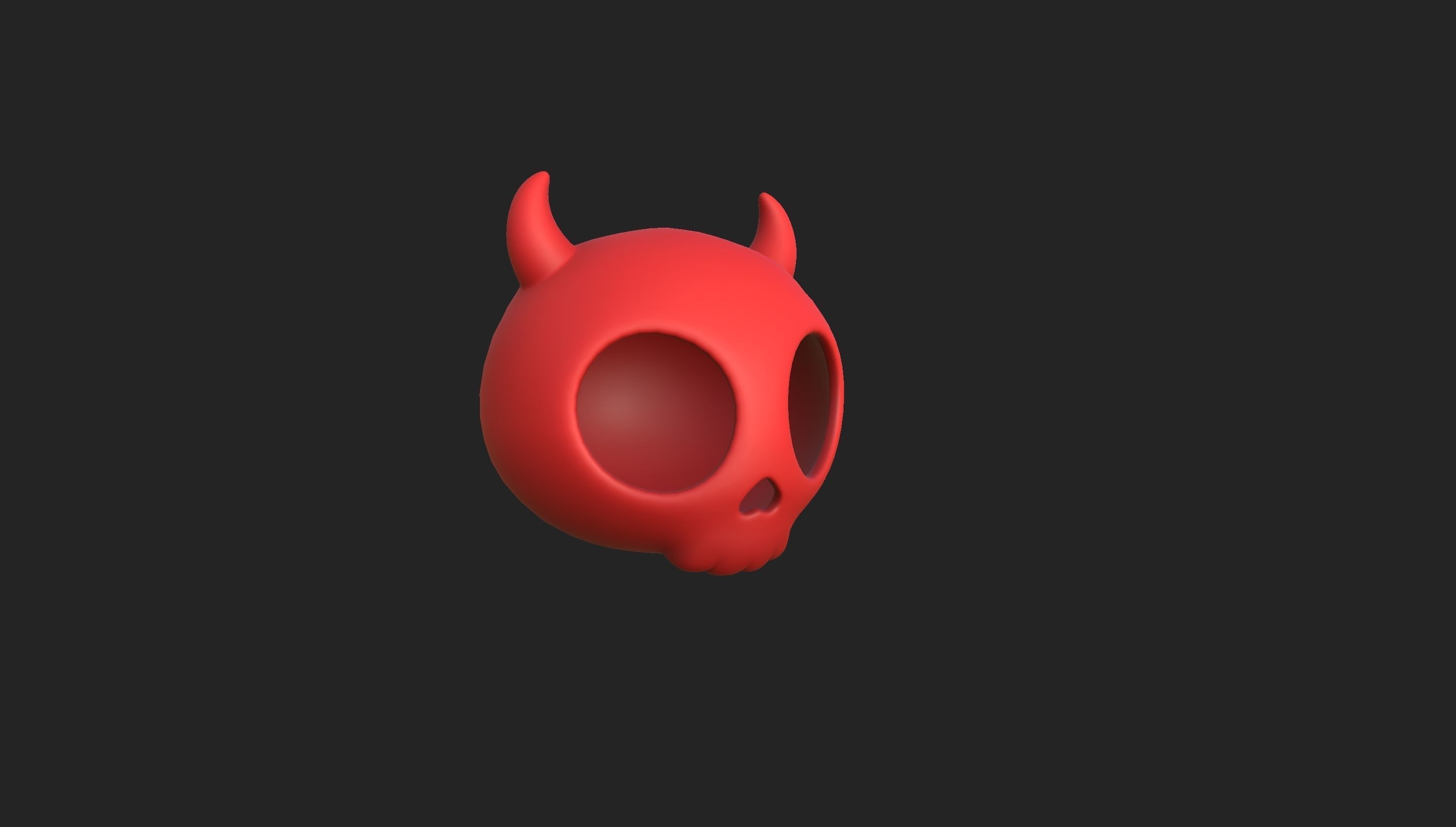 Cartoon Devil Skull 3D model_16