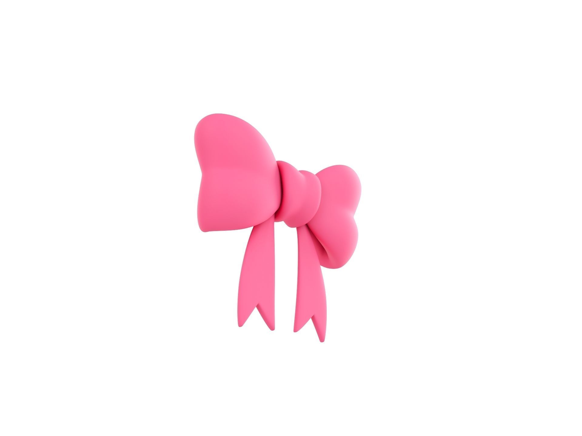 Cartoon Gift Bow 3D model_2