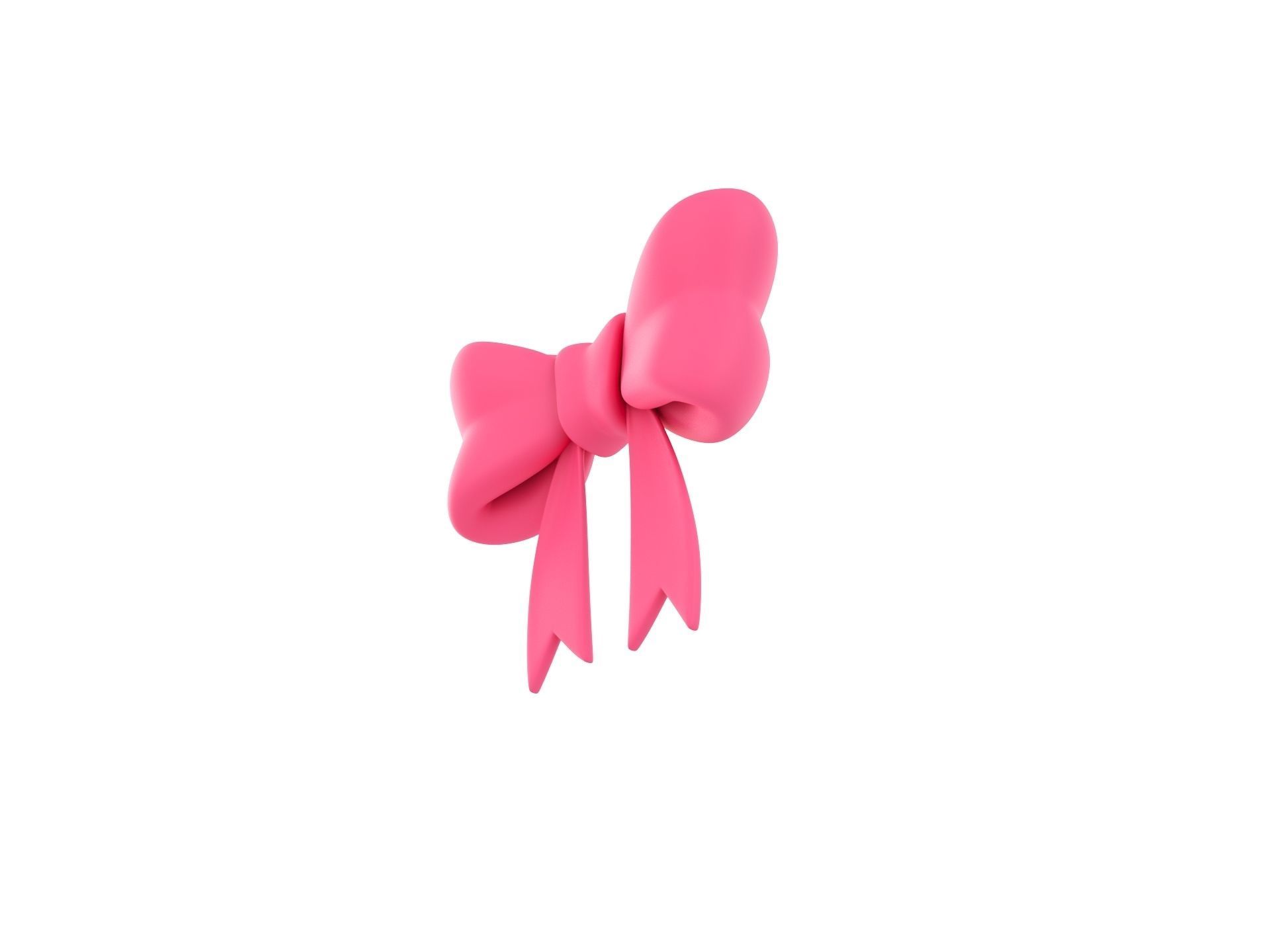 Cartoon Gift Bow 3D model_4