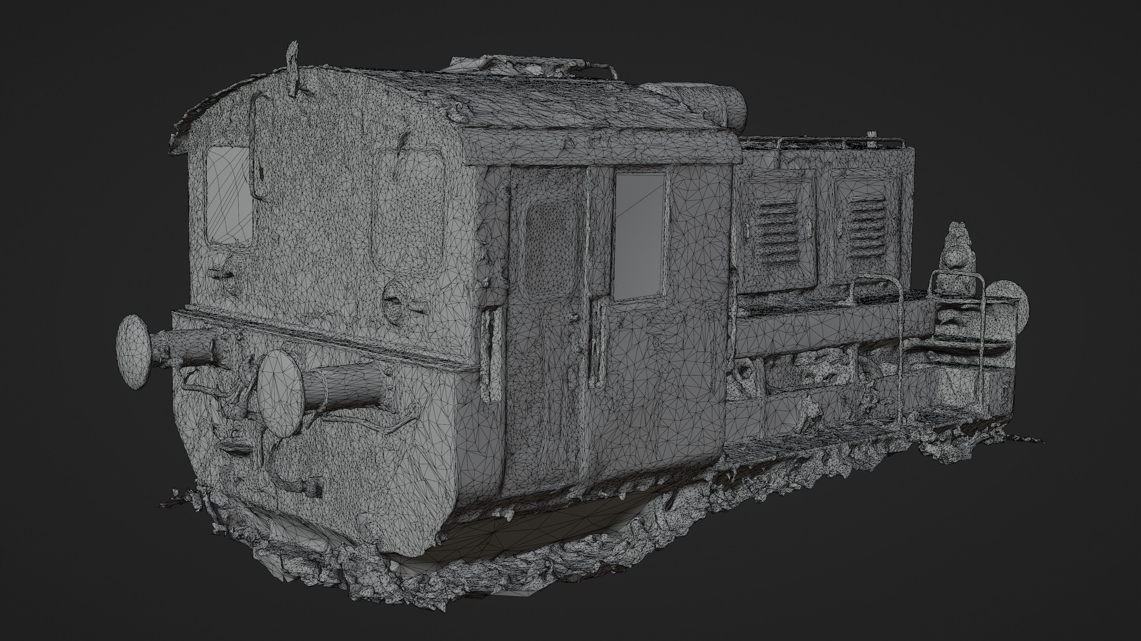 Rusty old locomotive 3D model | CGTrader