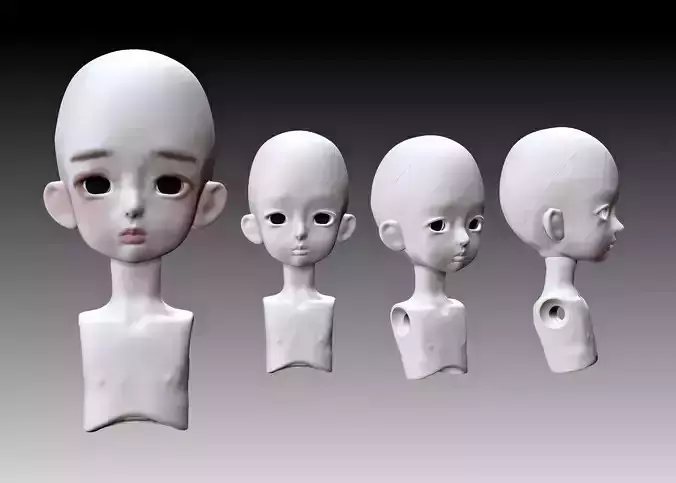 BJD head ball jointed doll STL