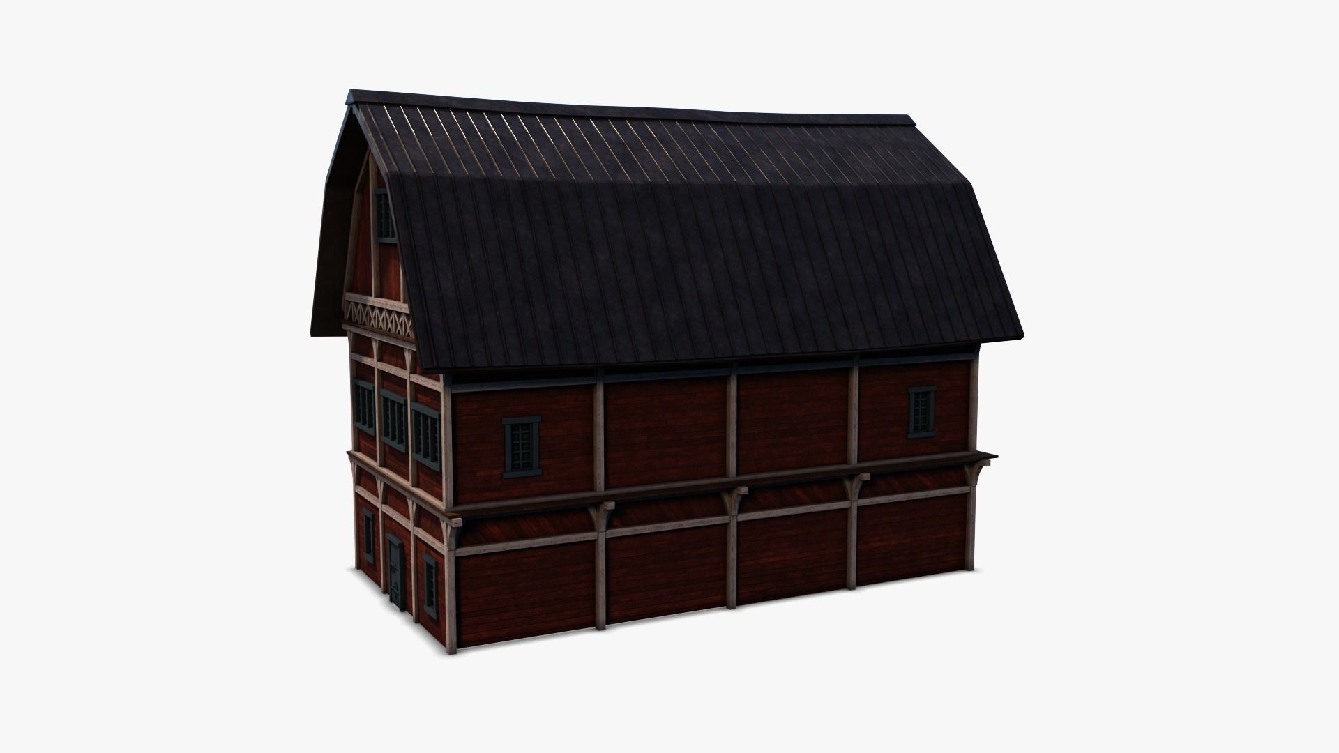 Barn 01 Low-poly 3D model_3
