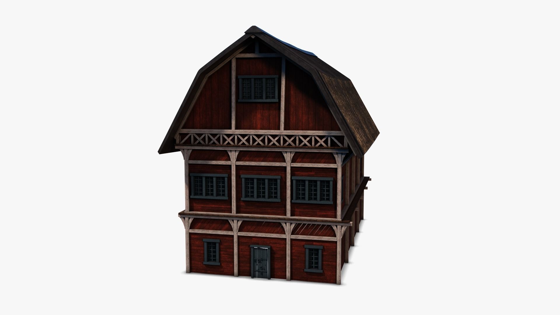 Barn 01 Low-poly 3D model_2