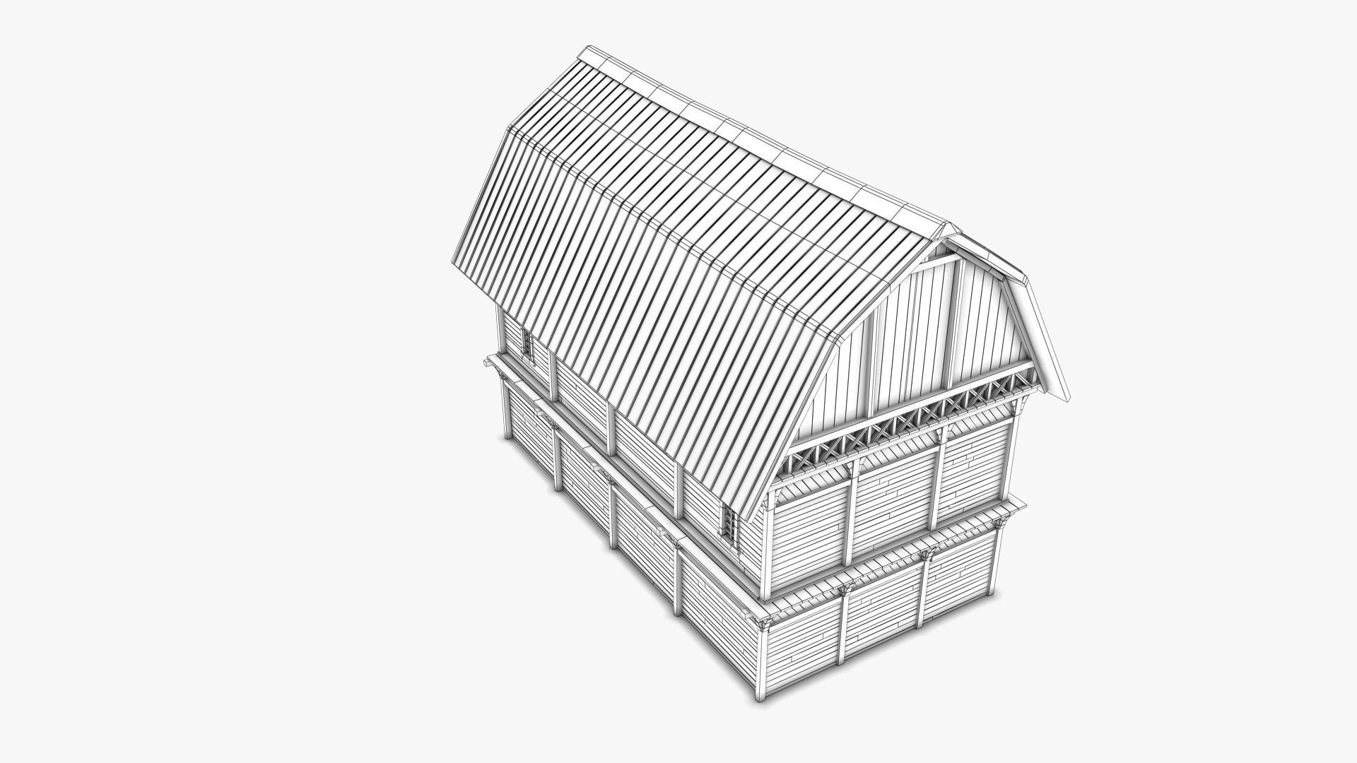 Barn 01 Low-poly 3D model_10