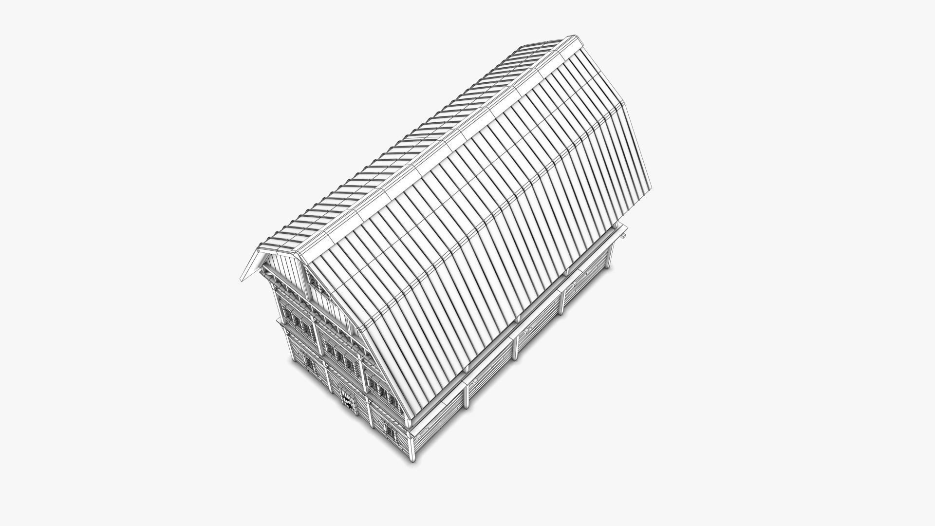 Barn 01 Low-poly 3D model_11