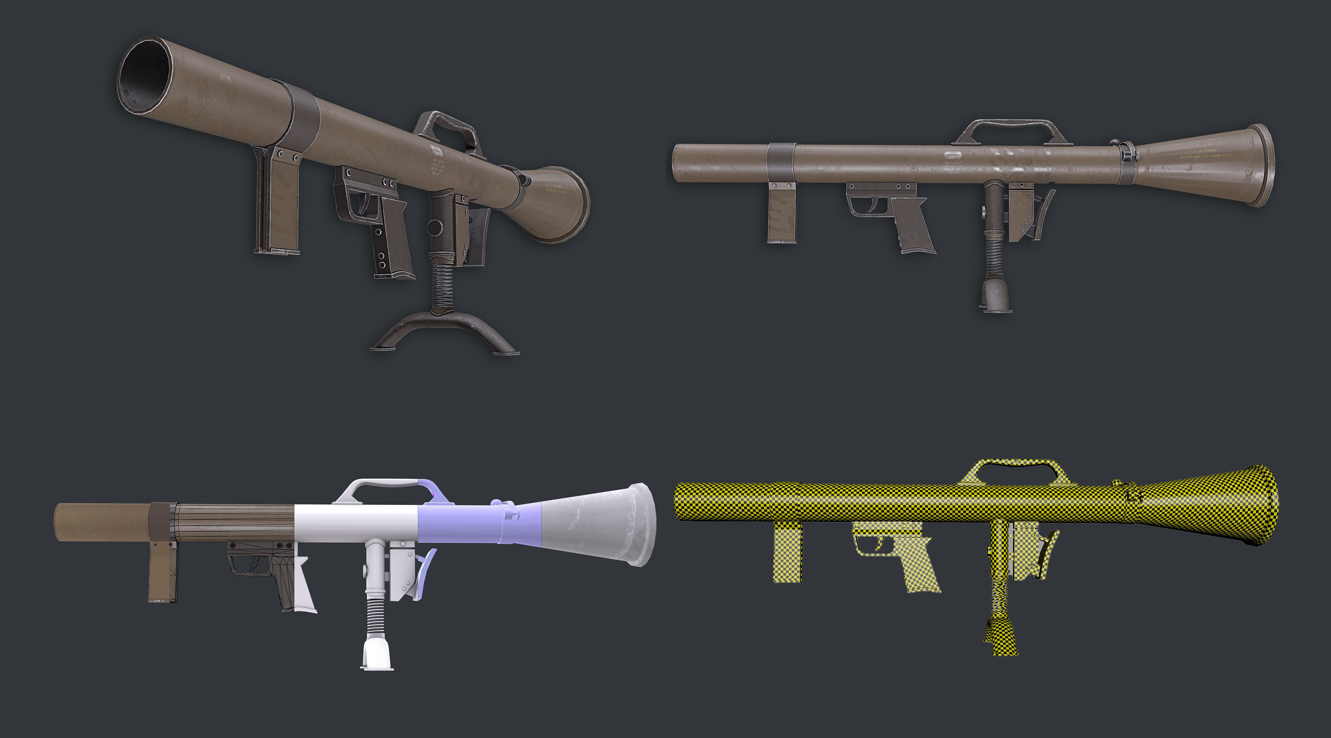 Rocket Launcher Pack Game Ready   Low-poly 3D model_8