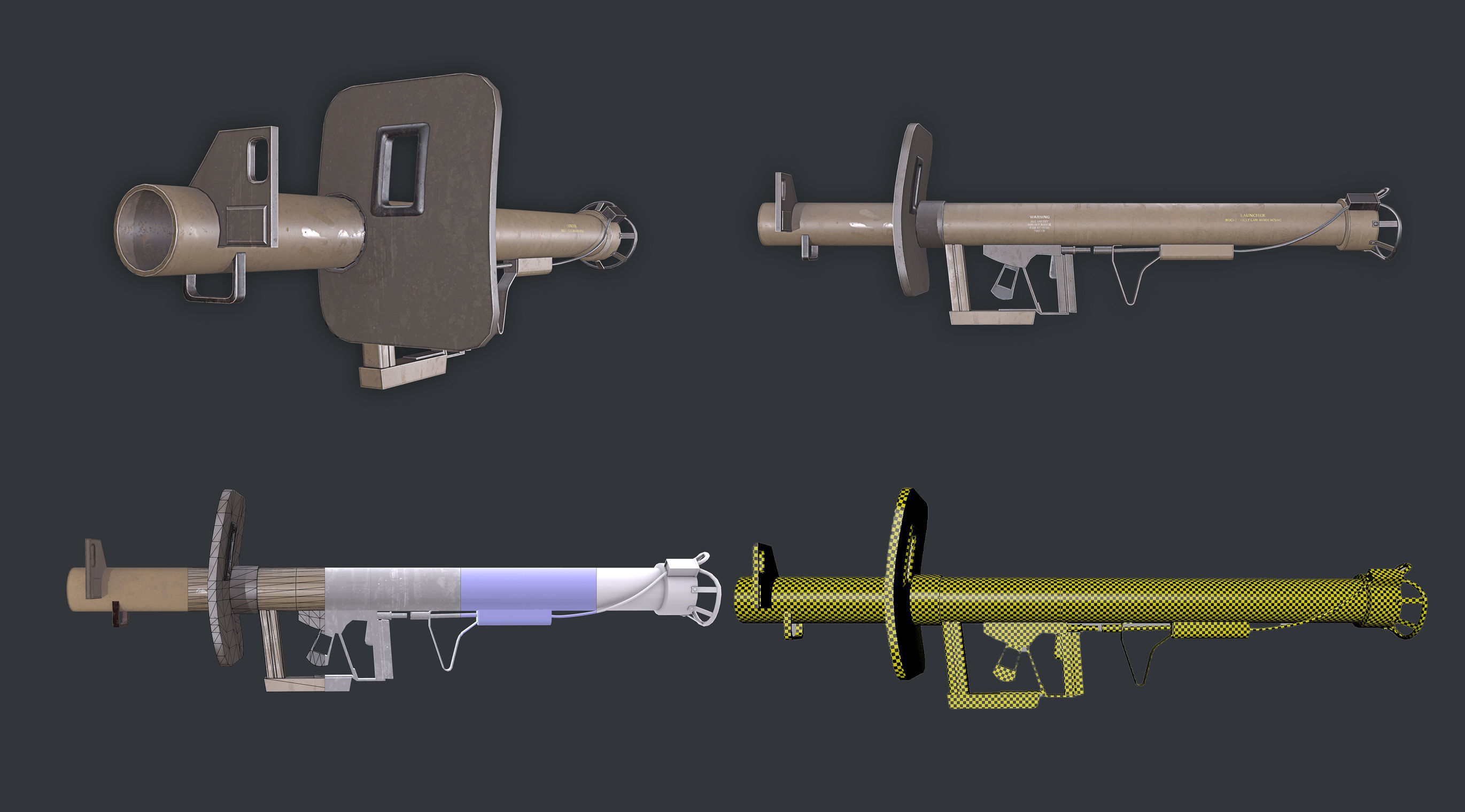 Rocket Launcher Pack Game Ready   Low-poly 3D model_10