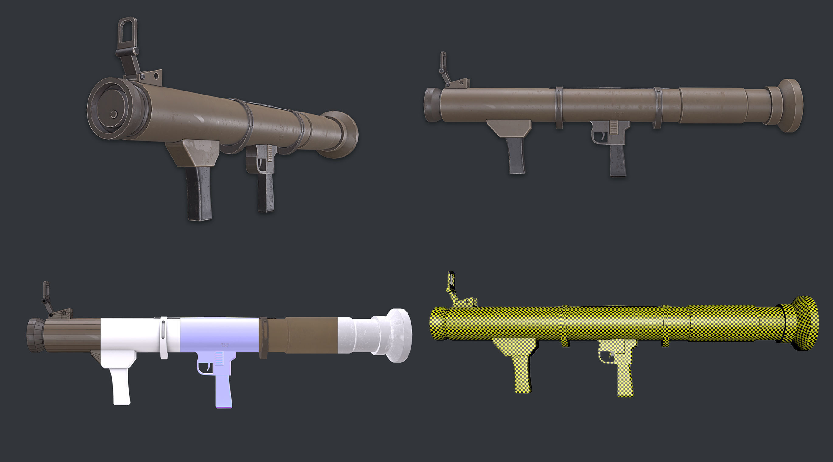 Rocket Launcher Pack Game Ready   Low-poly 3D model_2