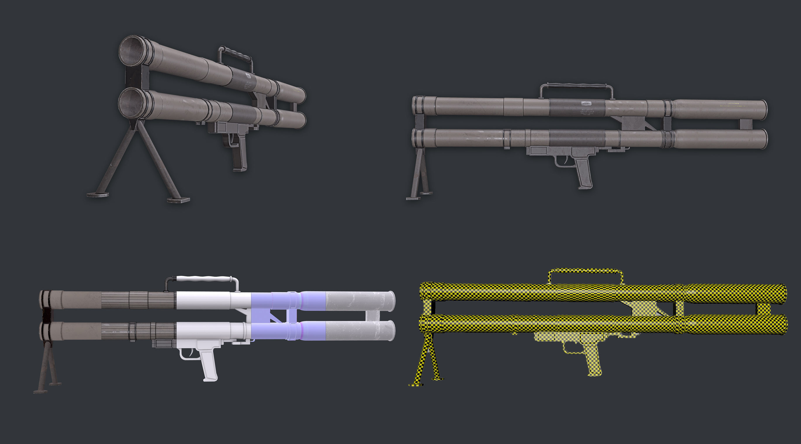 Rocket Launcher Pack Game Ready   Low-poly 3D model_4