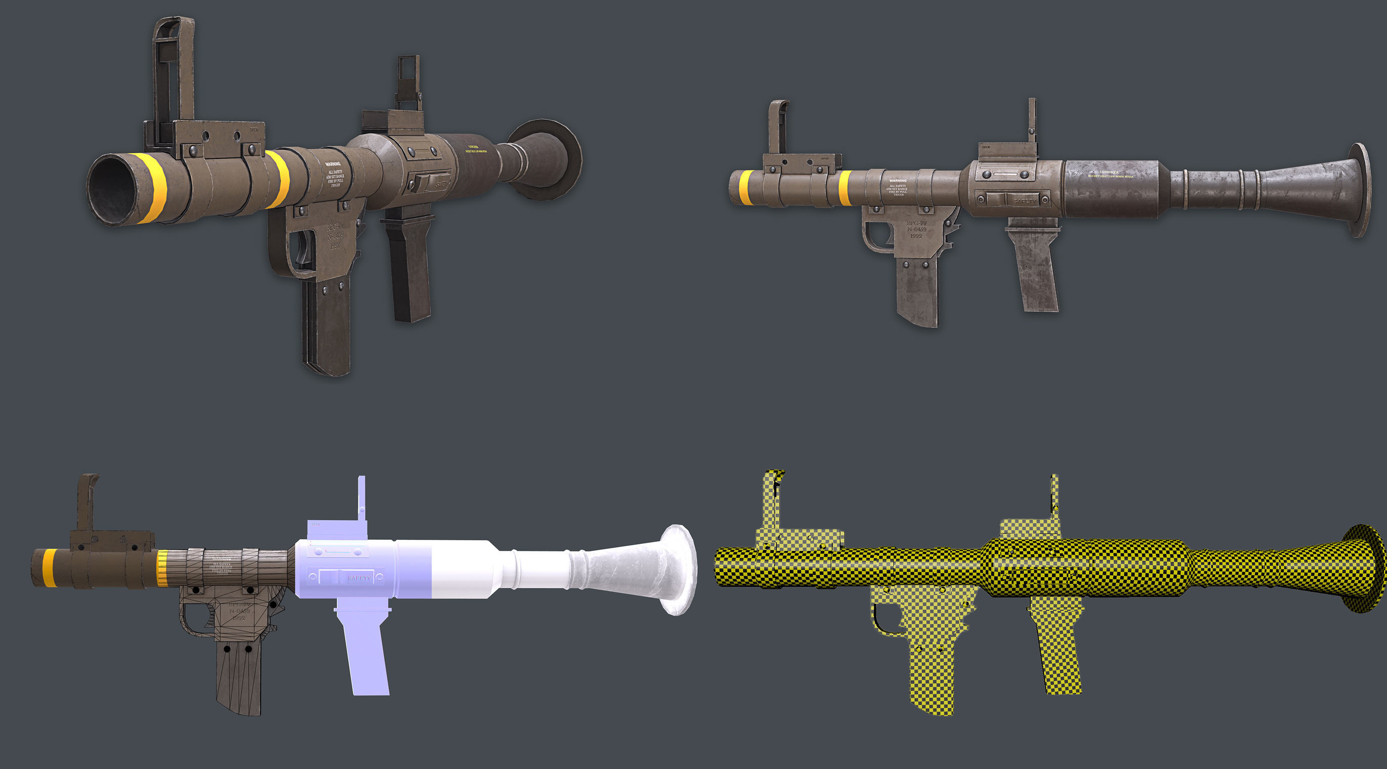 Rocket Launcher Pack Game Ready   Low-poly 3D model_1