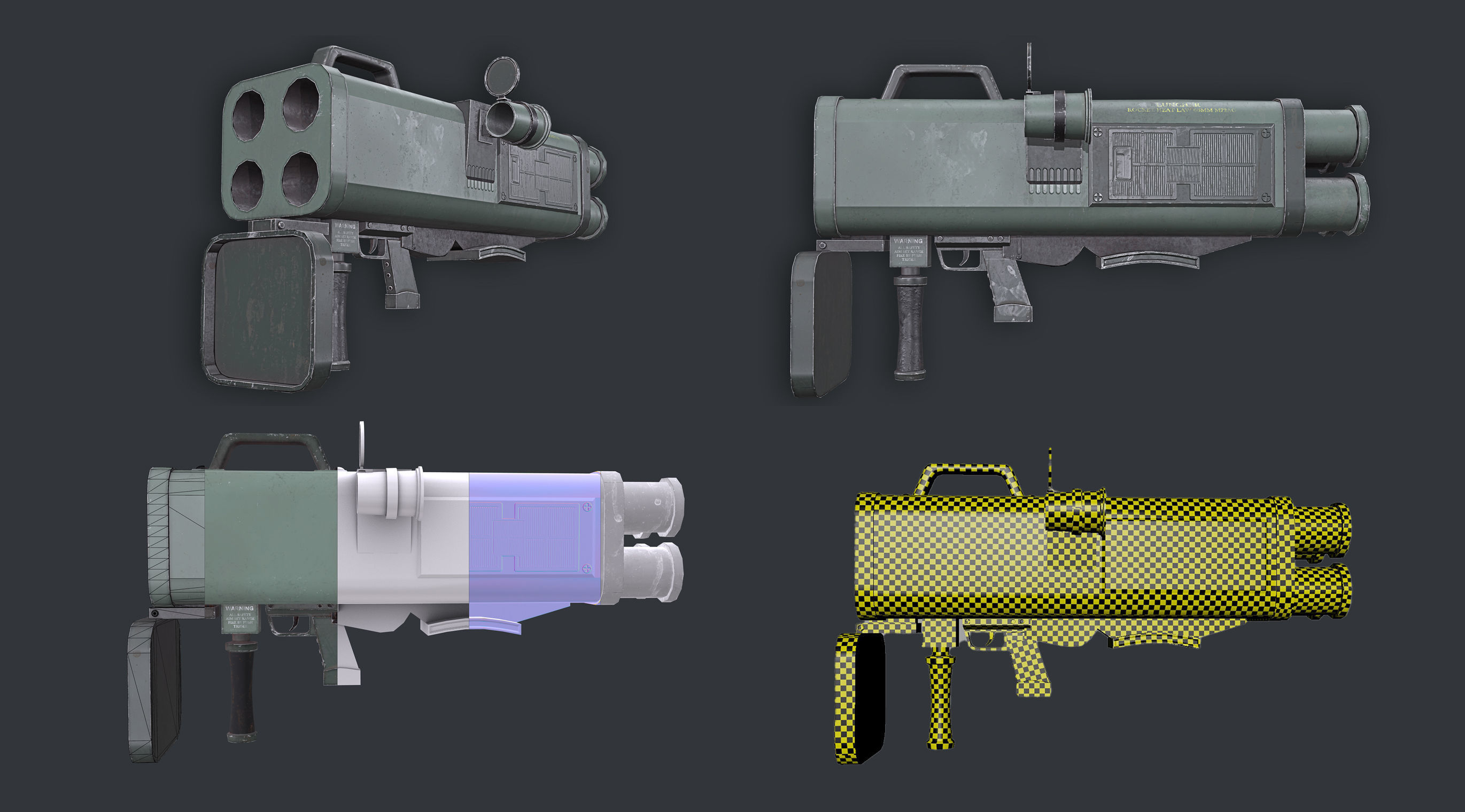 Rocket Launcher Pack Game Ready   Low-poly 3D model_9
