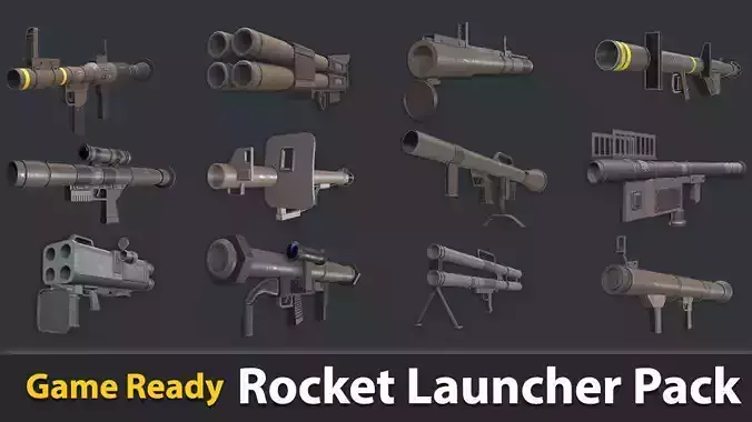 Rocket Launcher Pack Game Ready   Low-poly 3D model