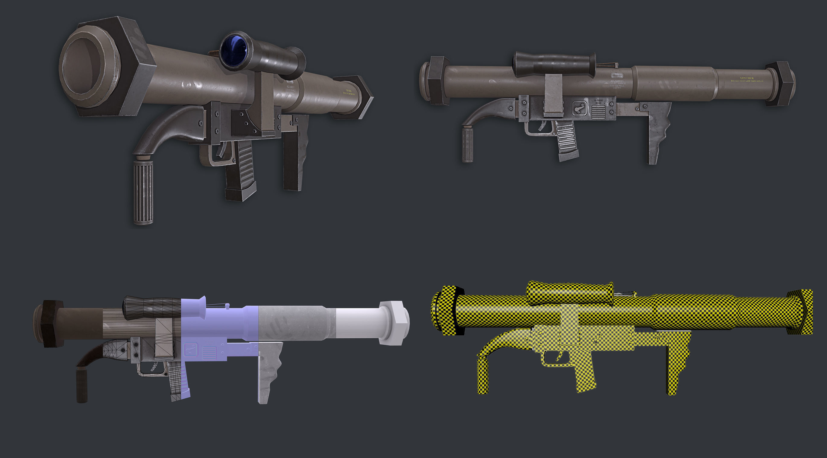 Rocket Launcher Pack Game Ready   Low-poly 3D model_7