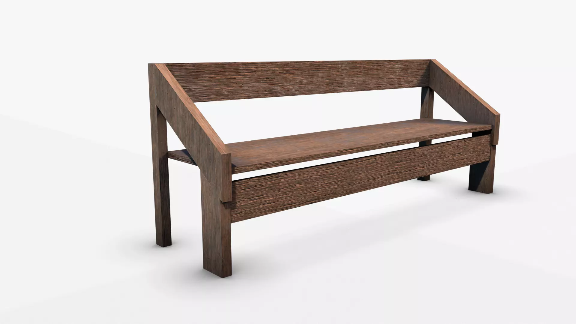 Bench wooden Free low-poly 3D model