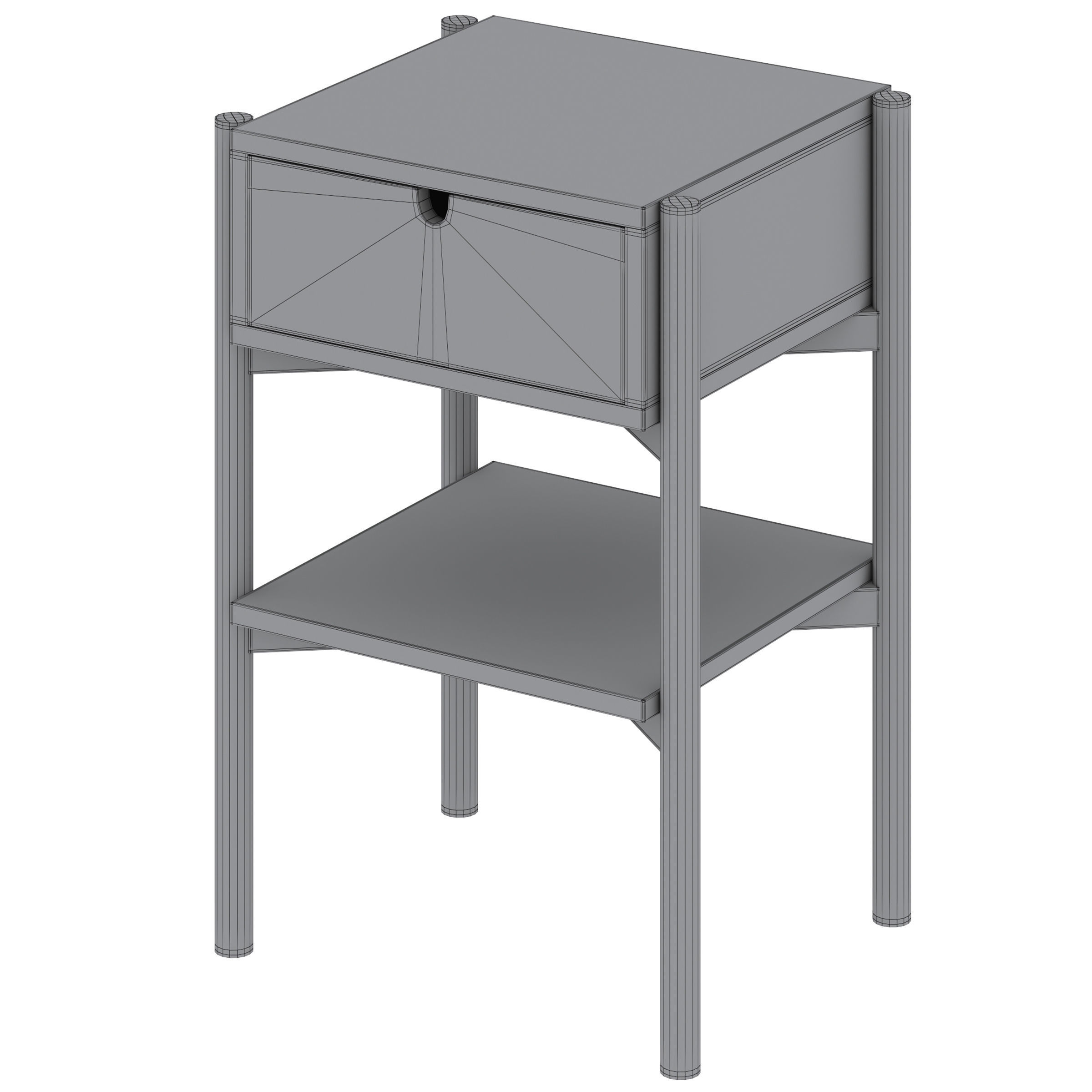 Bedside table Leka by Actona 3D model_4