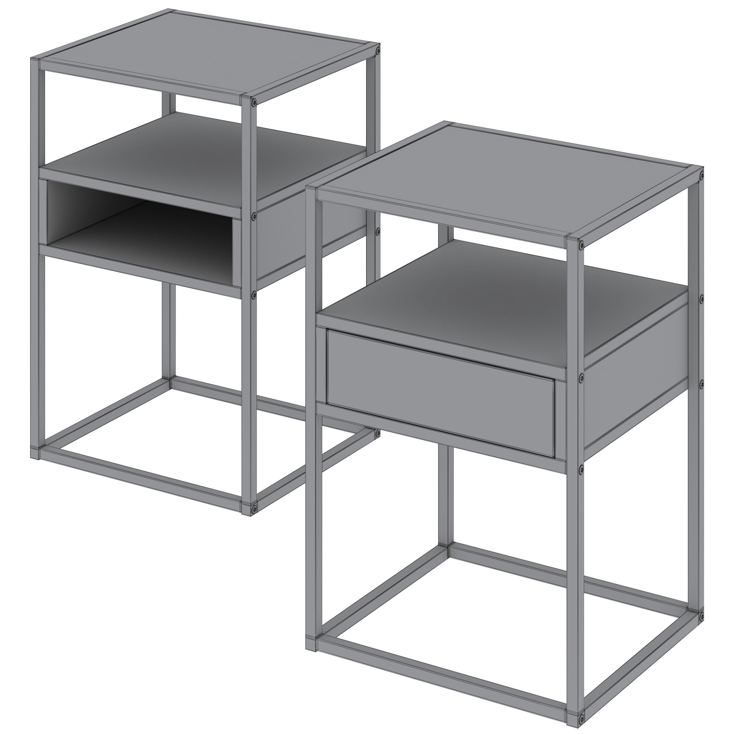 Bedside table Randolf by Actona 3D model_4