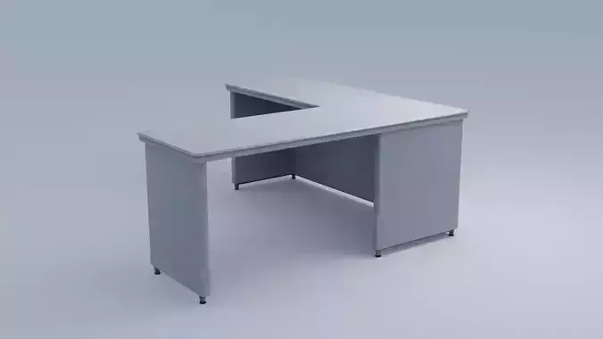 Retro Office Desk 4K and 2K Low-poly 3D model