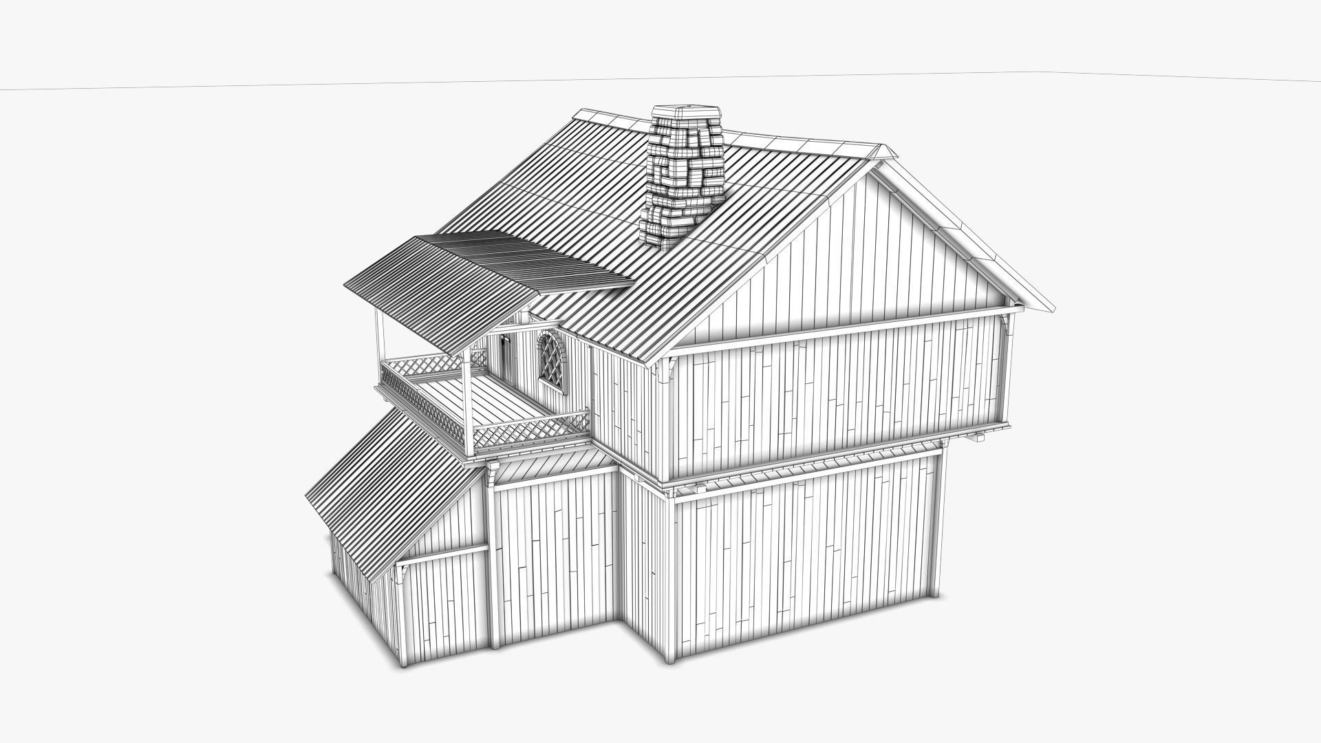 cottage 01 Low-poly 3D model_11