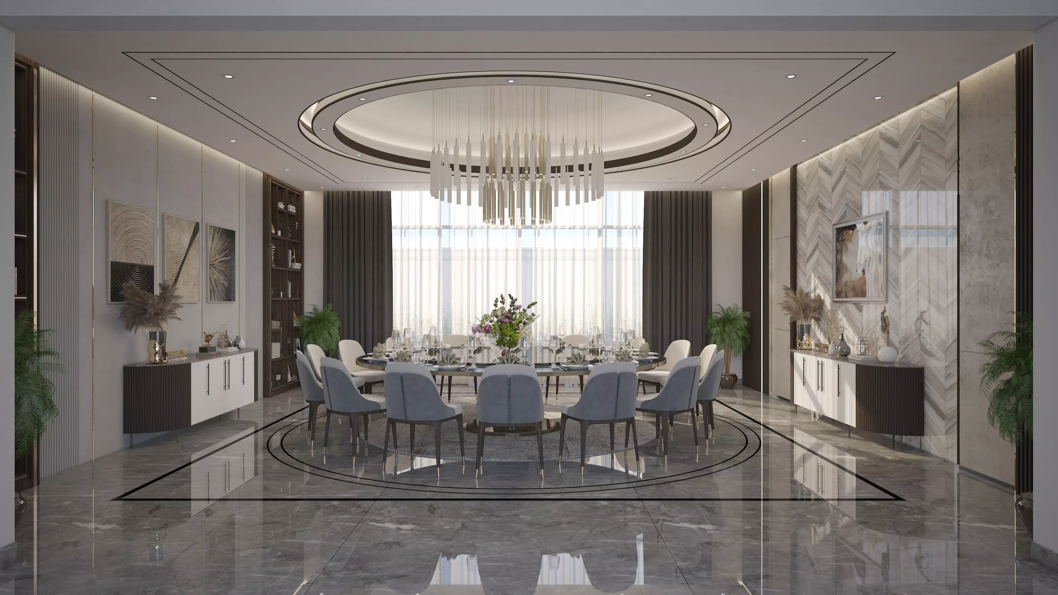 Modern Dining Room 3D model_0