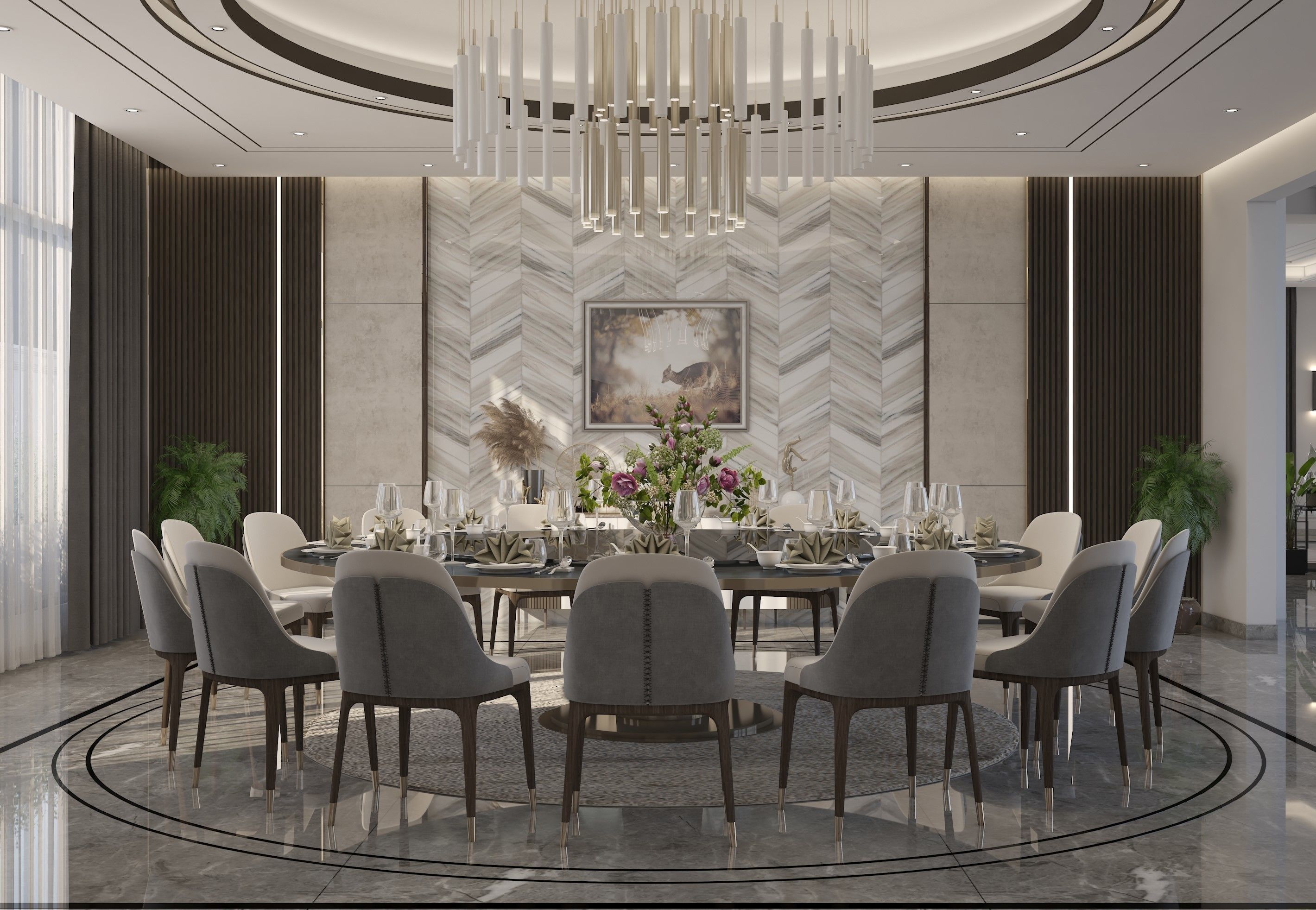 Modern Dining Room 3D model_4