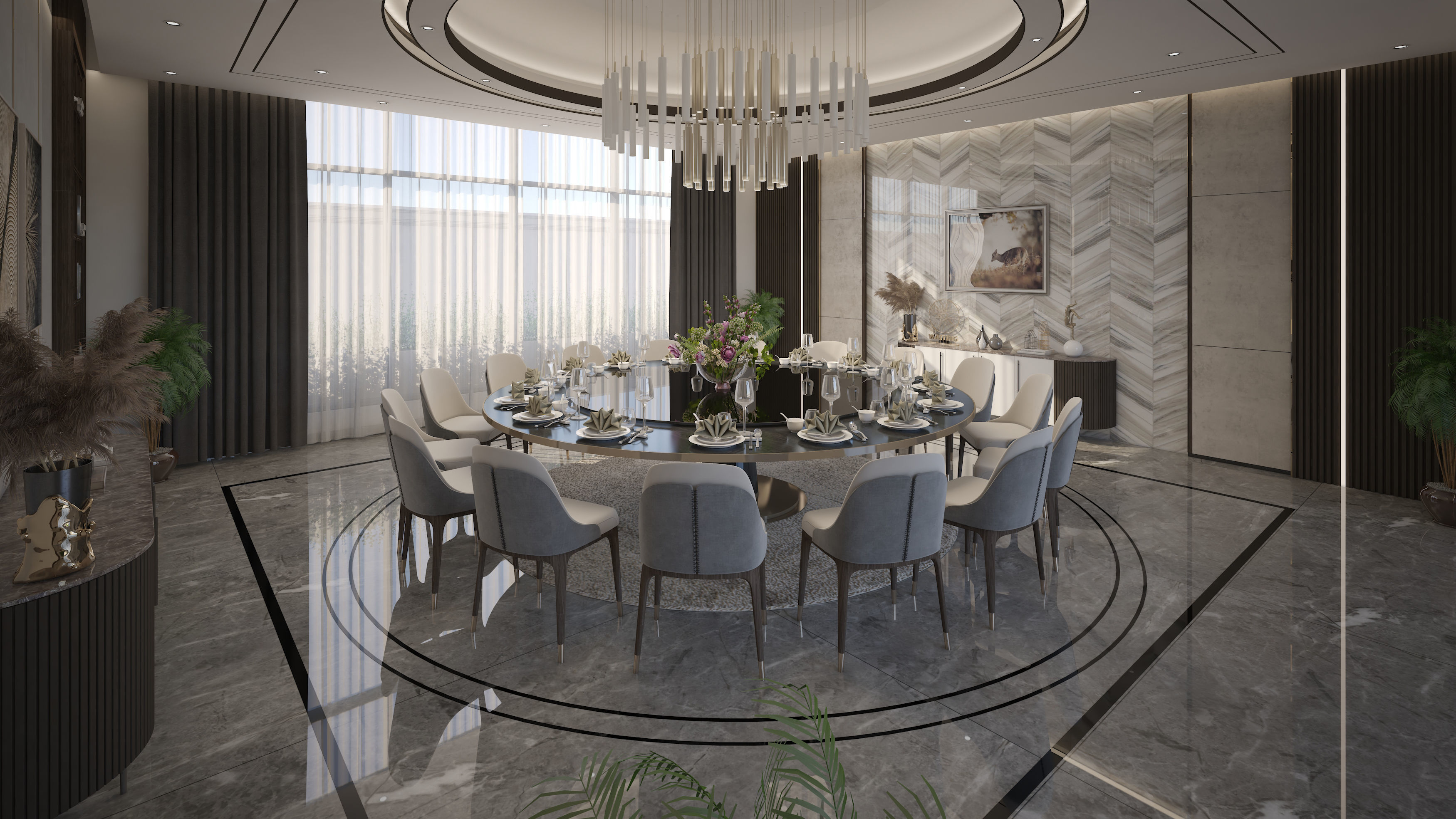 Modern Dining Room 3D model_1