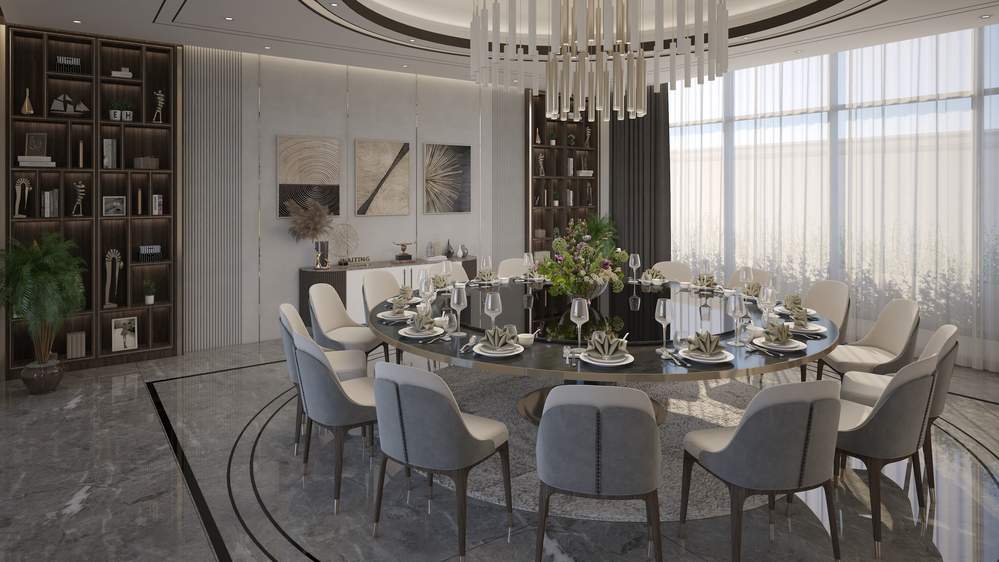 Modern Dining Room 3D model_3