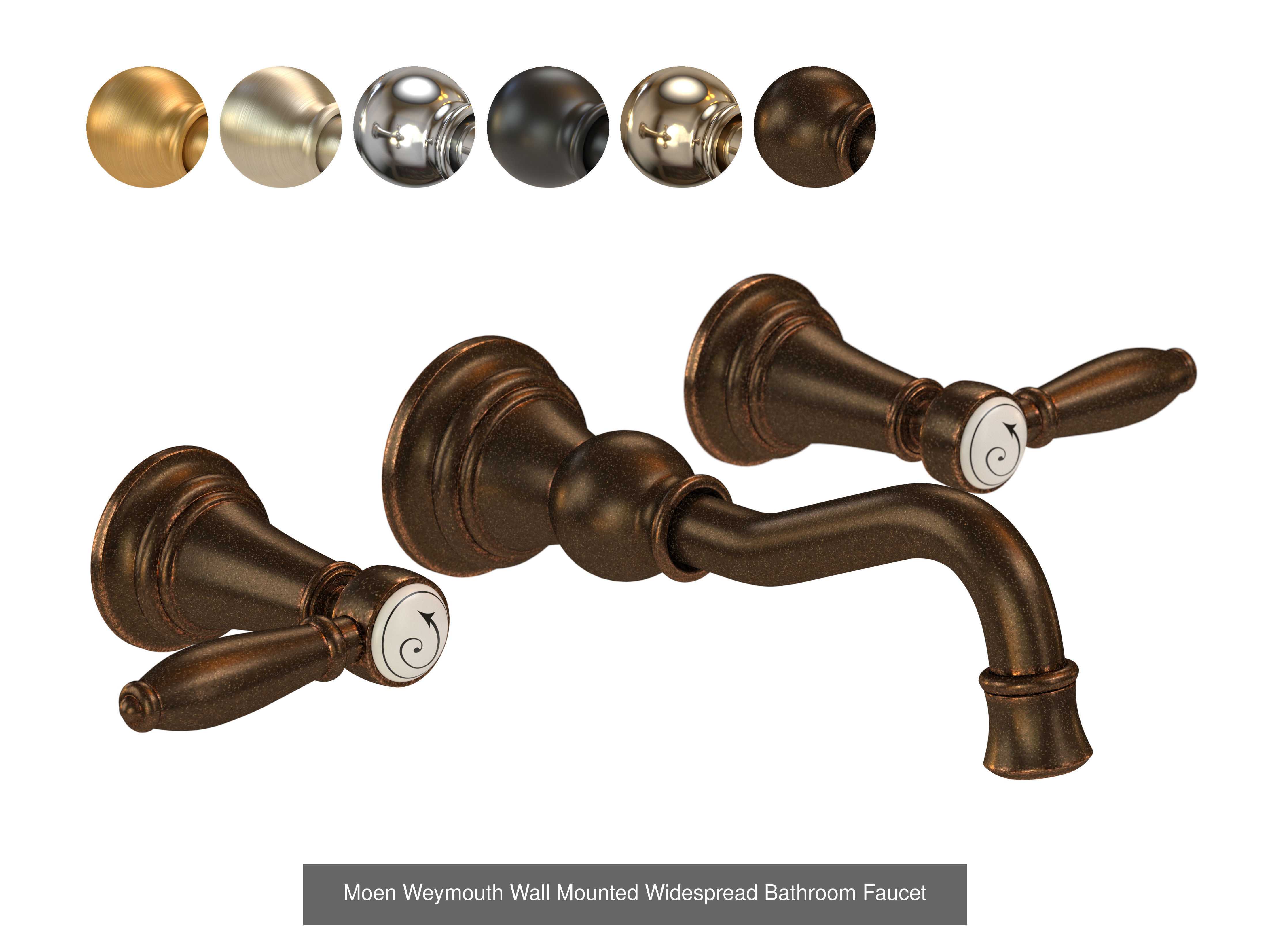 Collection of 4 Moen Weymouth faucet  in 6 material  _4
