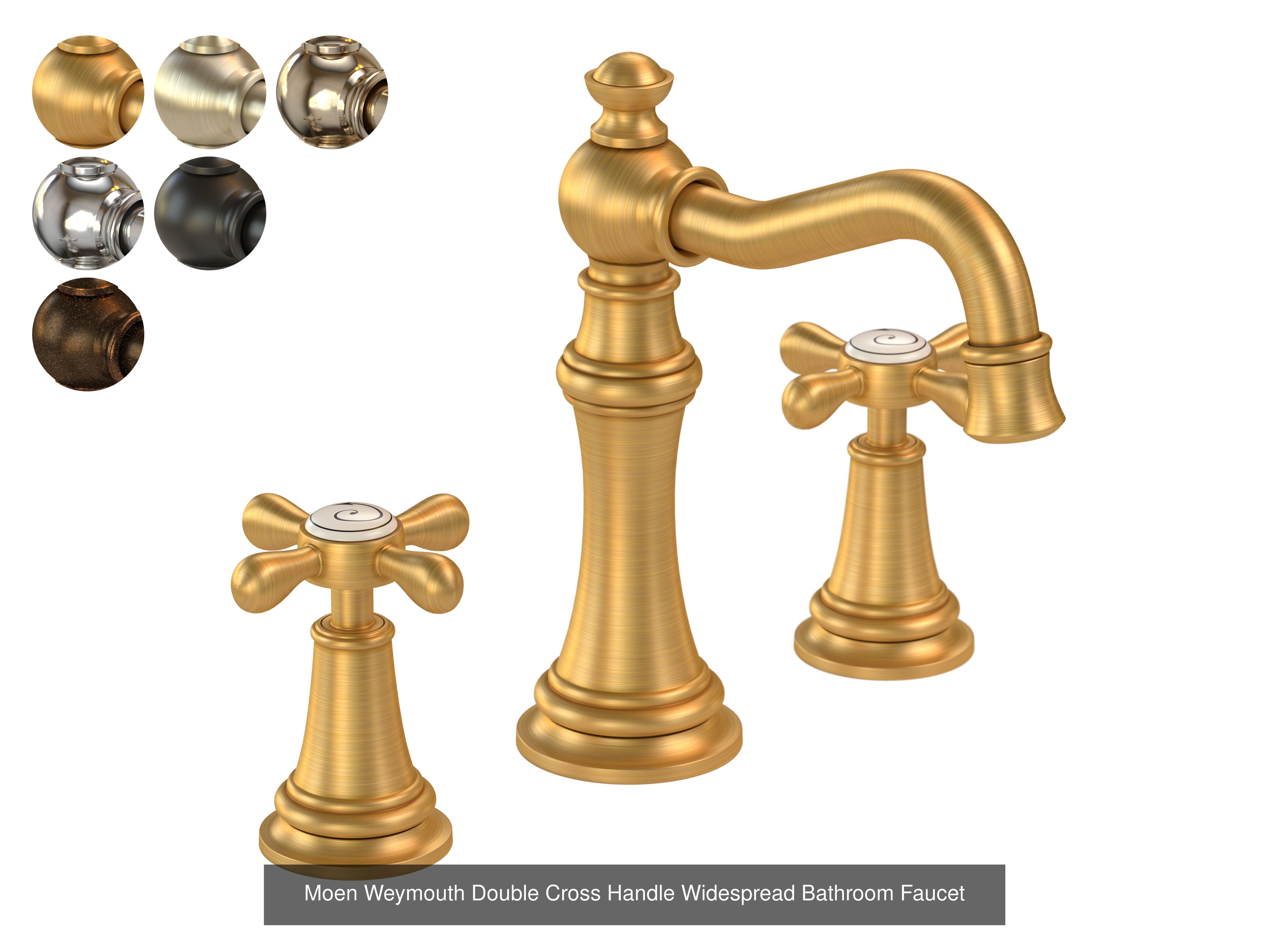 Collection of 4 Moen Weymouth faucet  in 6 material  _1