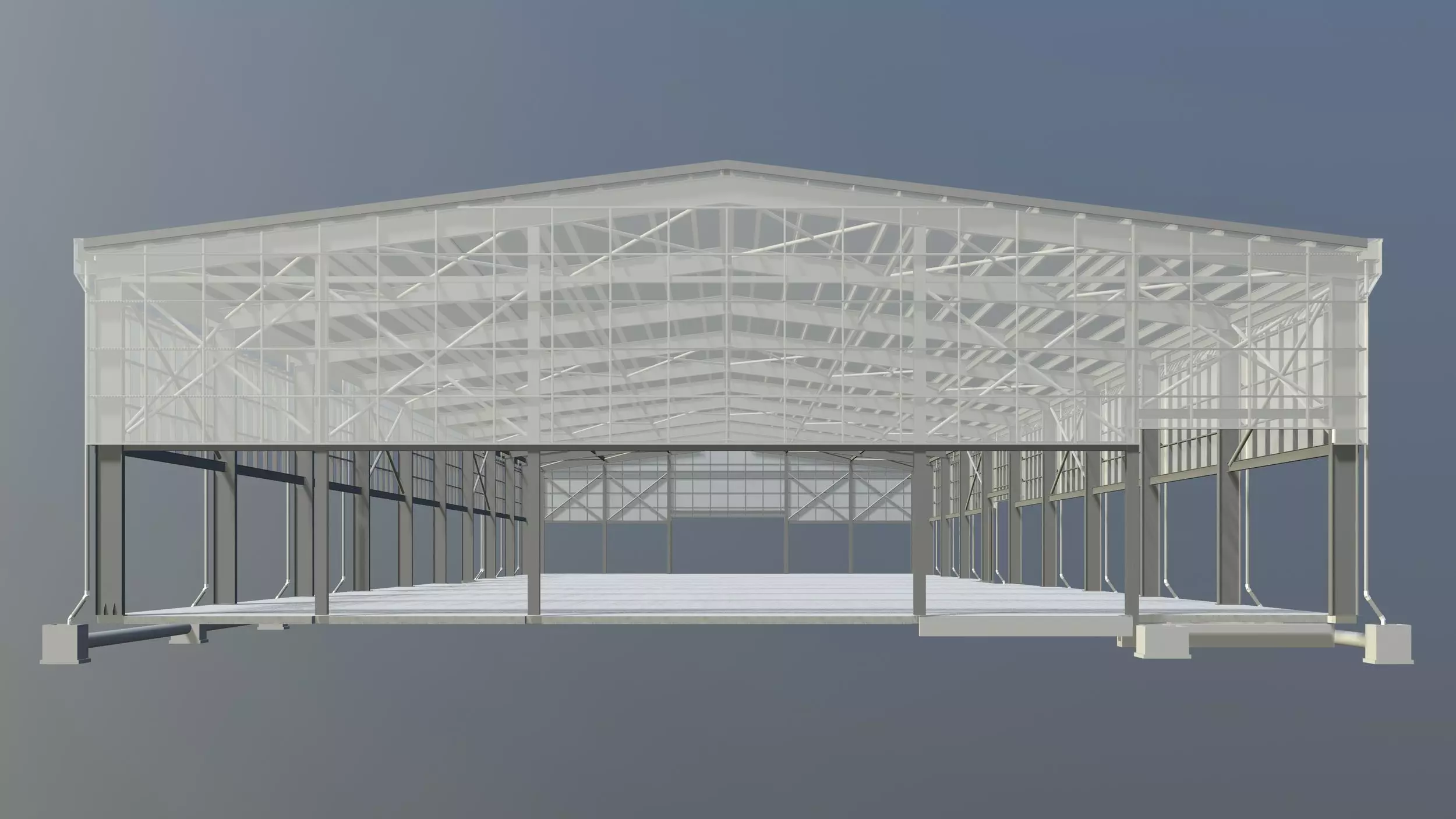Glasshouse under construction 3D model