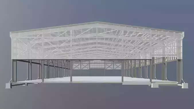 Glasshouse under construction 3D model