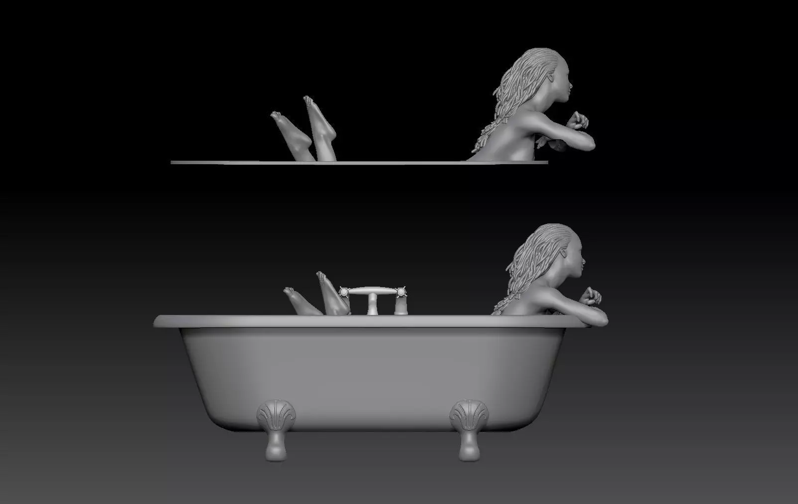 GIRL TOILET TUB 3 3D print model_0