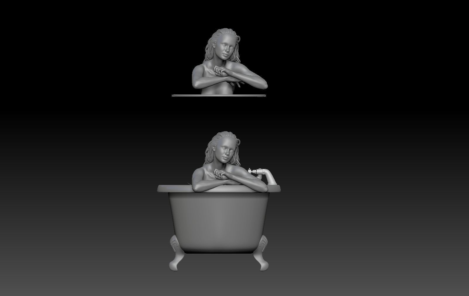 GIRL TOILET TUB 3 3D print model_1