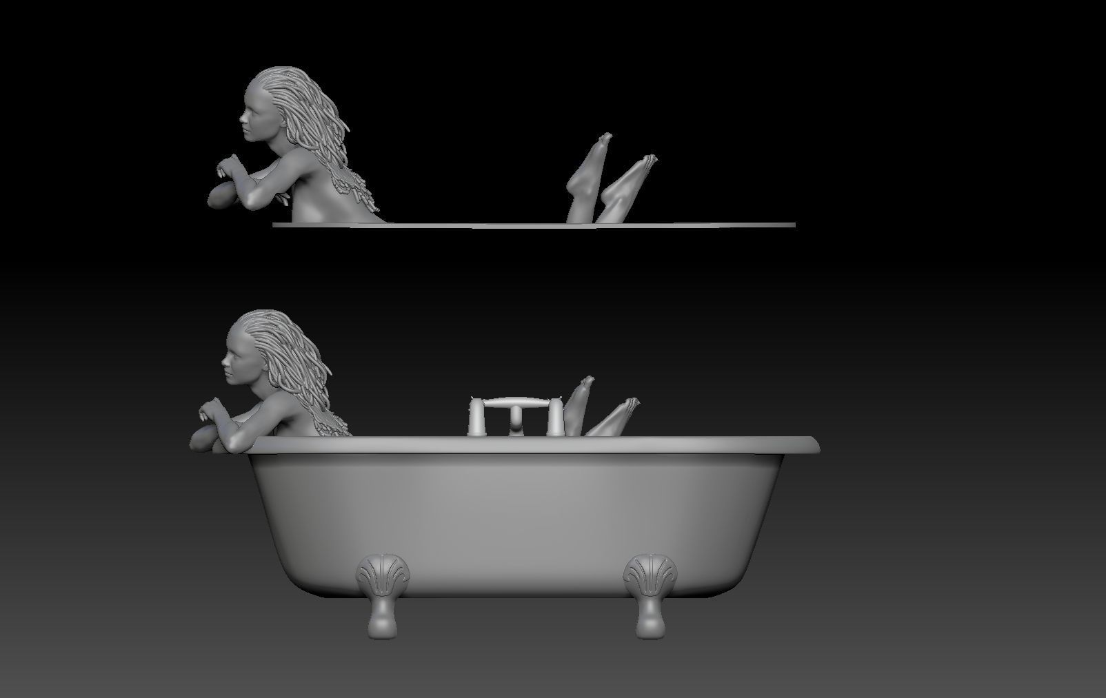 GIRL TOILET TUB 3 3D print model_2
