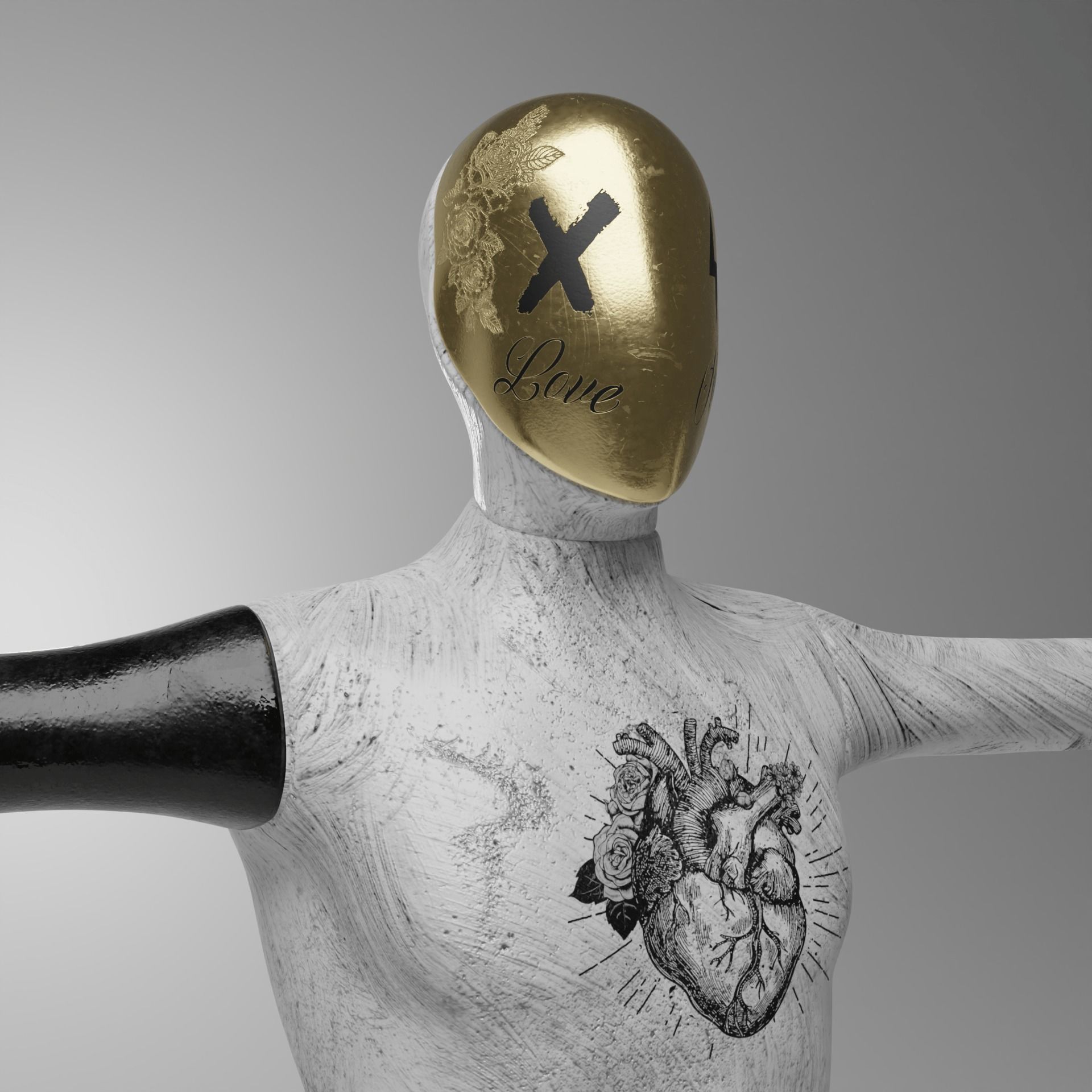 Mannequin Male character custom 3D model_4