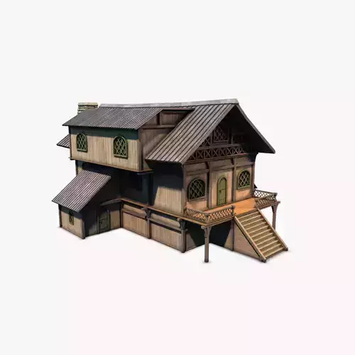Cottage 02 Low-poly 3D model