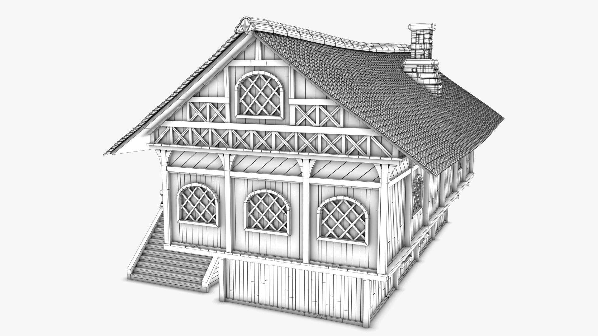 Cottage 03 Low-poly 3D model_11