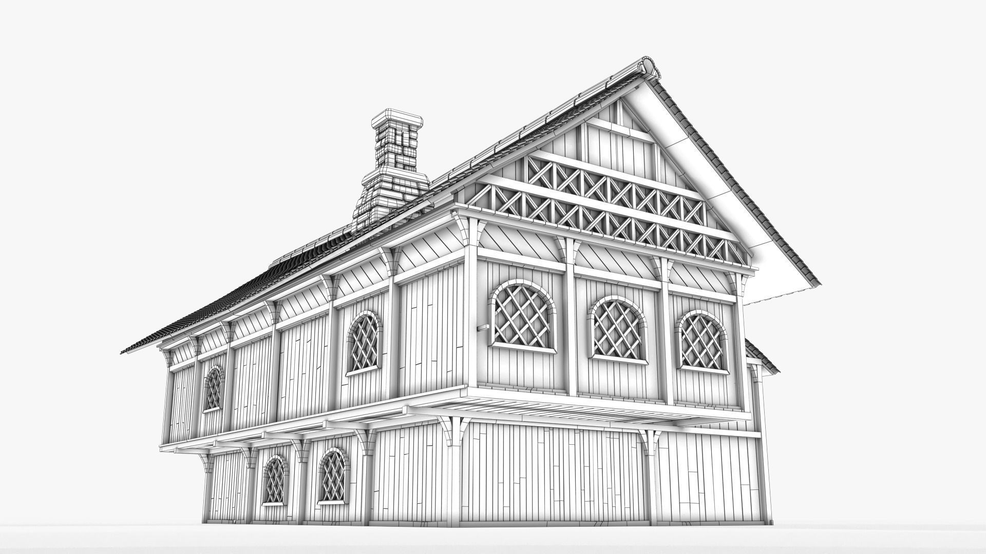 Cottage 03 Low-poly 3D model_10