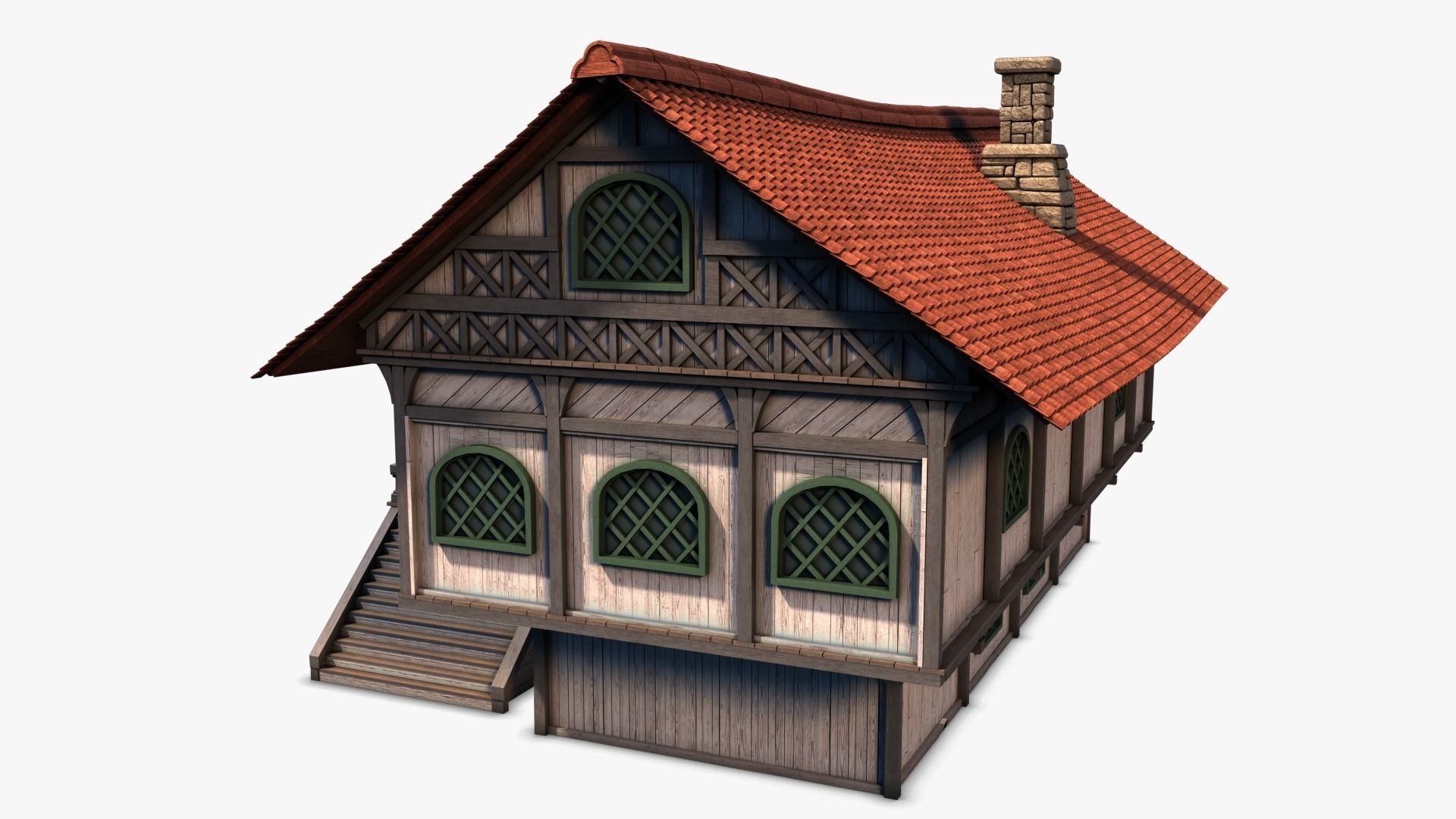 Cottage 03 Low-poly 3D model_6