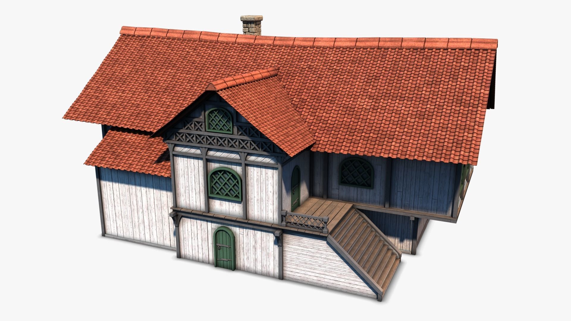 Cottage 03 Low-poly 3D model_4