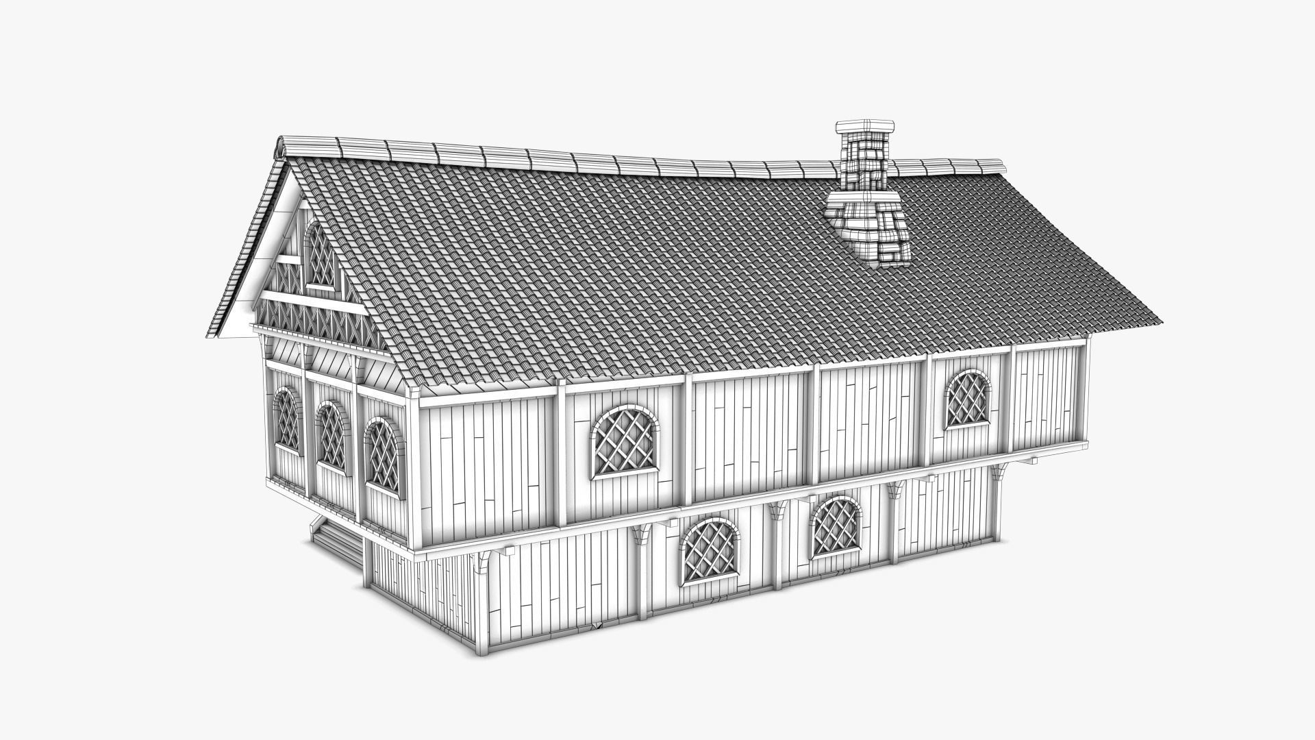 Cottage 03 Low-poly 3D model_8