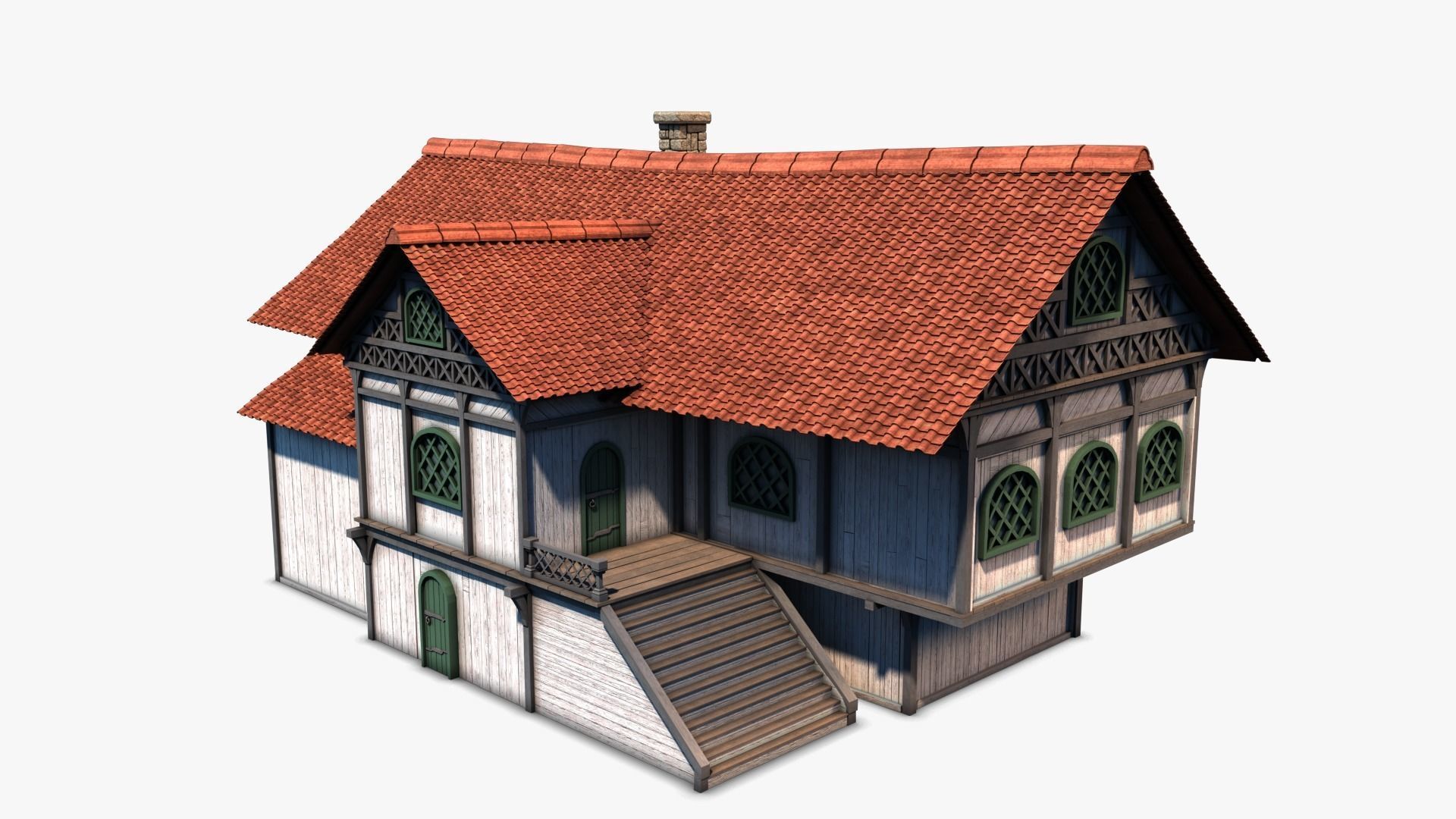 Cottage 03 Low-poly 3D model_2