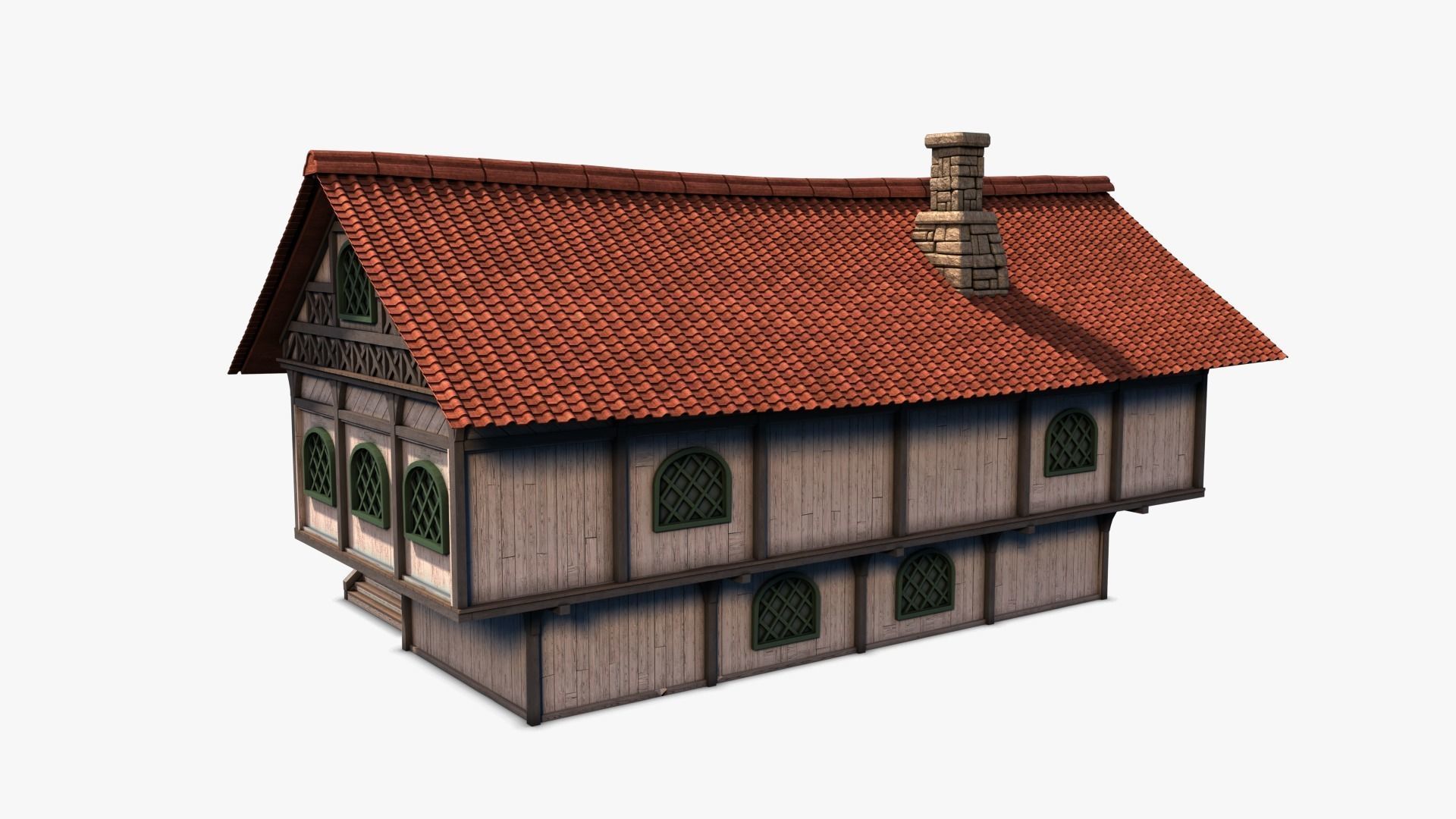 Cottage 03 Low-poly 3D model_3