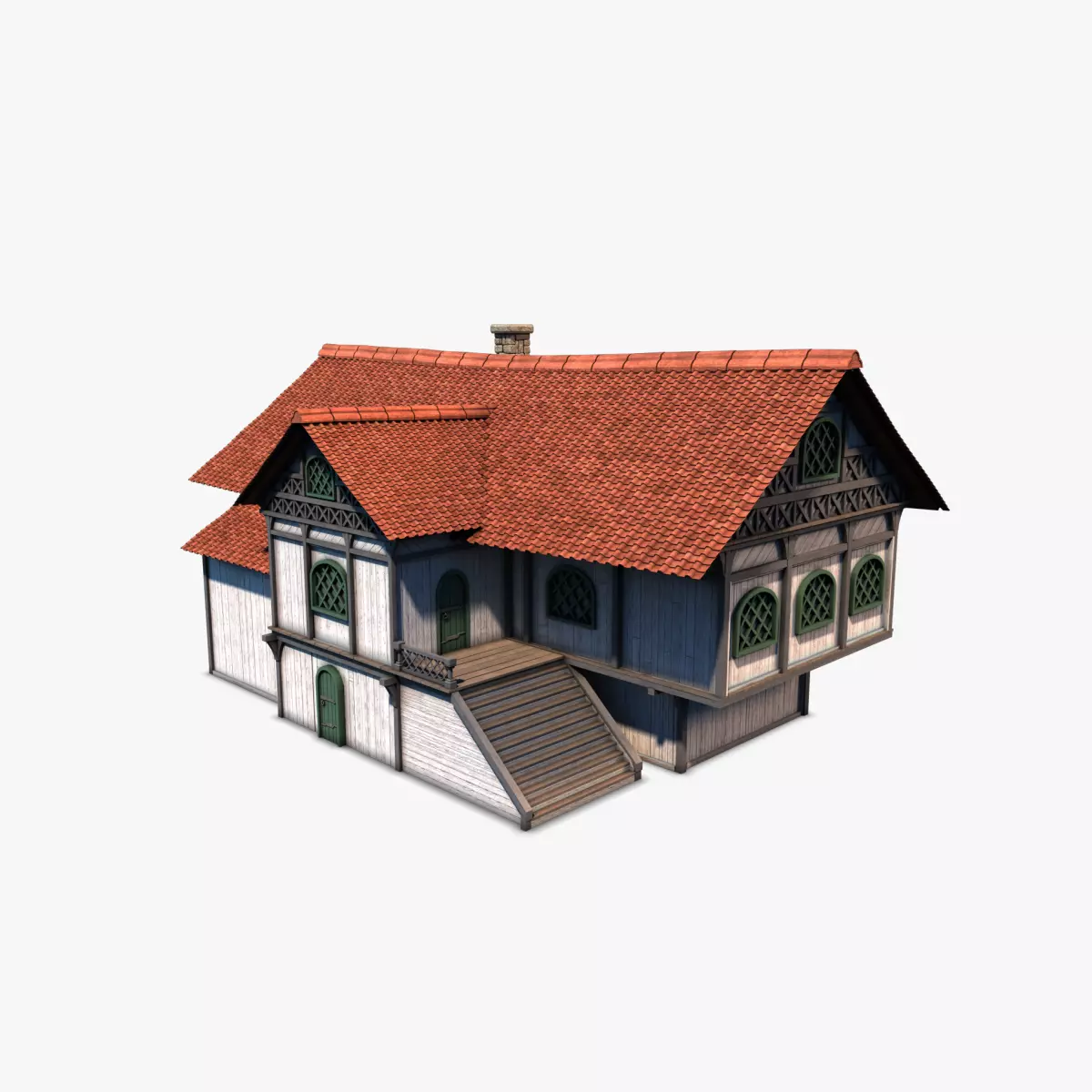 Cottage 03 Low-poly 3D model_0
